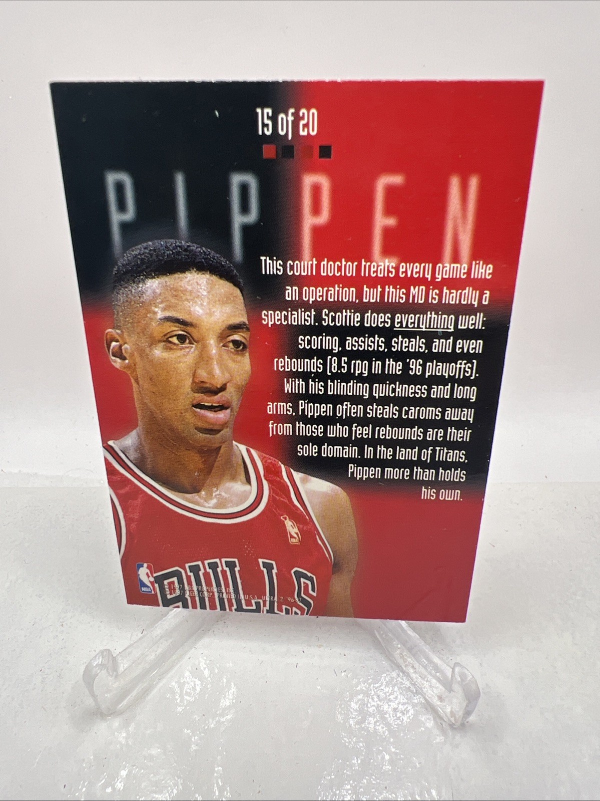 1996-97 Fleer Ultra Scottie Pippen Board Game Insert #15 Bulls HOF Rare 90s NBA