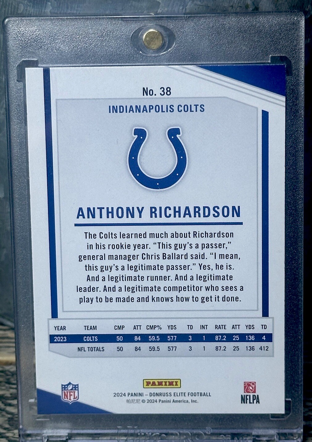 Anthony Richardson RAINBOW HOLO SP RARE PANINI SILVER INVESTMENT CARD ROY