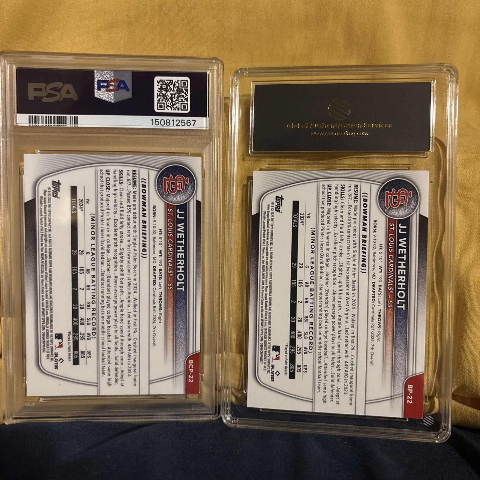 2025 Bowman Mega Box JJ Weatherholt, Psa 10