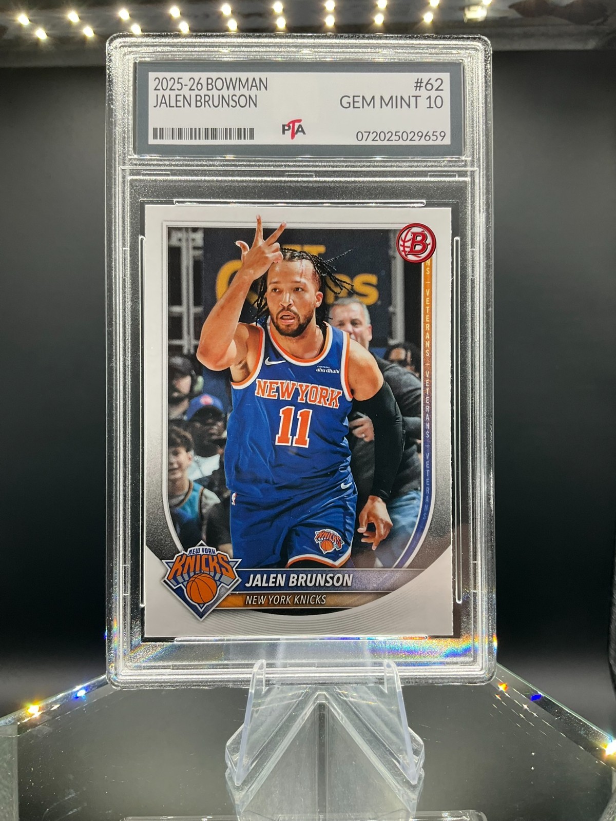 2025-26 Bowman Basketball #62 Jalen Brunson NBA FINALS KNICKS GEM MINT PTA 10🔥