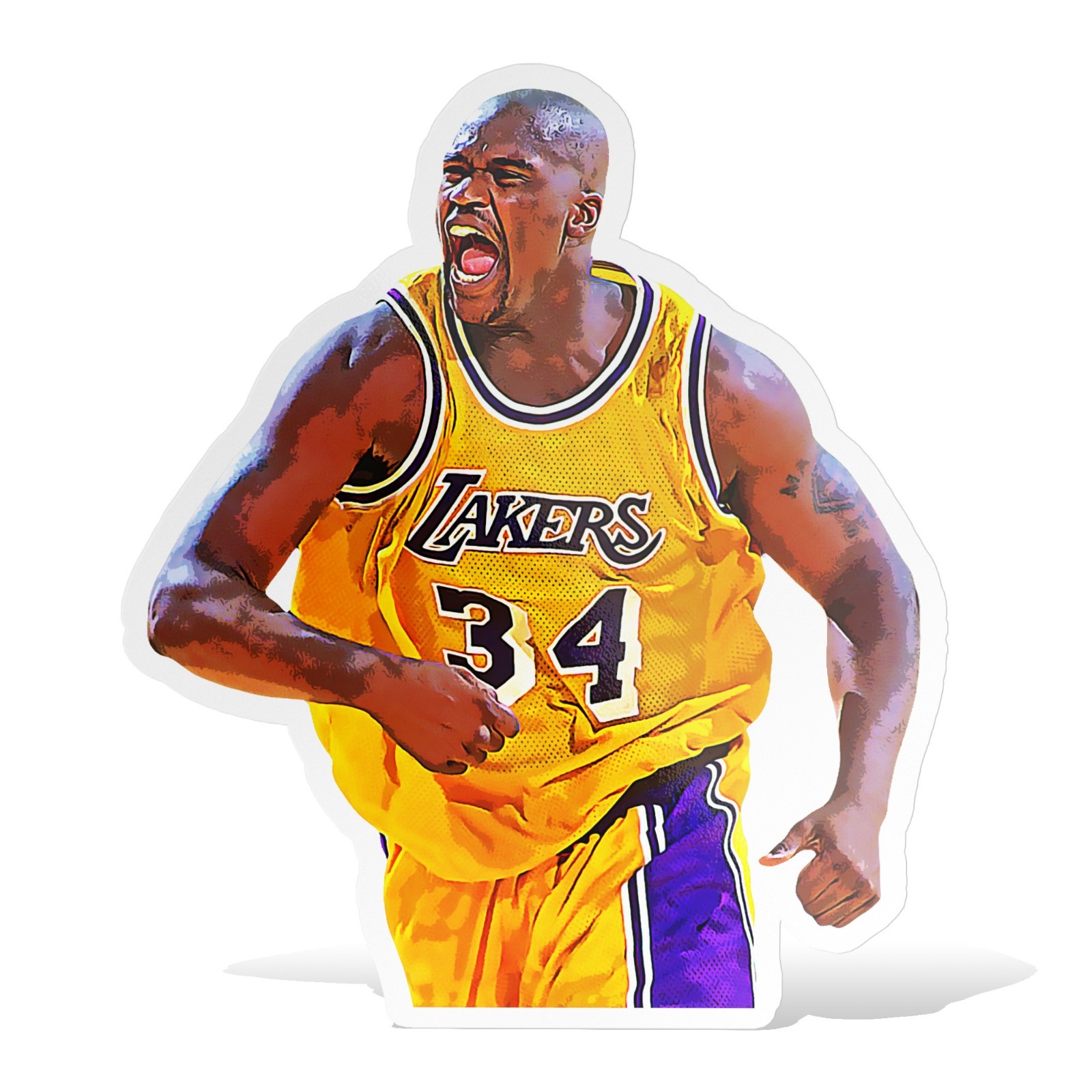 Shaquille O’Neal Los Angeles Lakers Basketball Glossy Sticker Vinyl Laminate