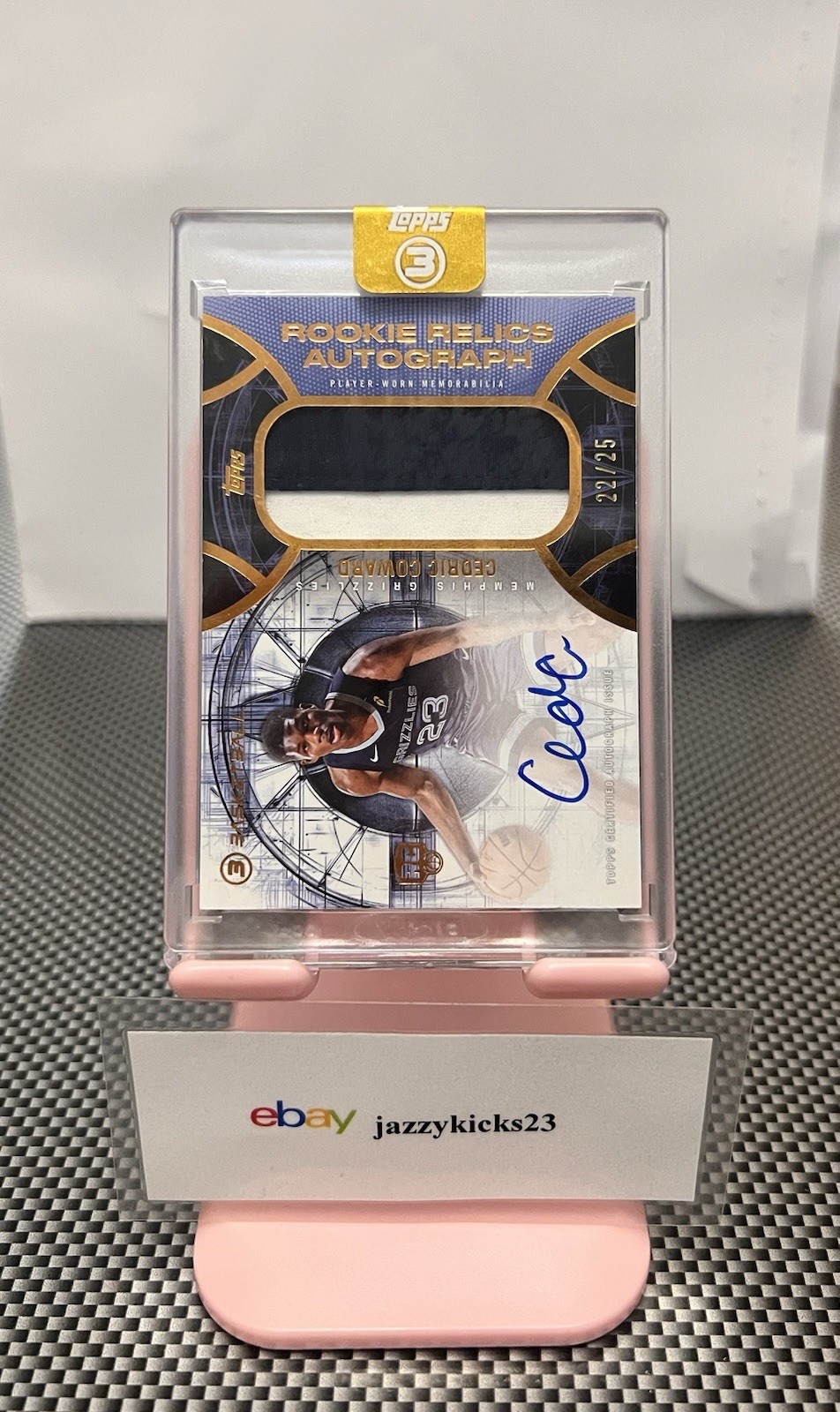 2025-2026 Topps Rookie Relics Autograph 22/25 Cedric Coward