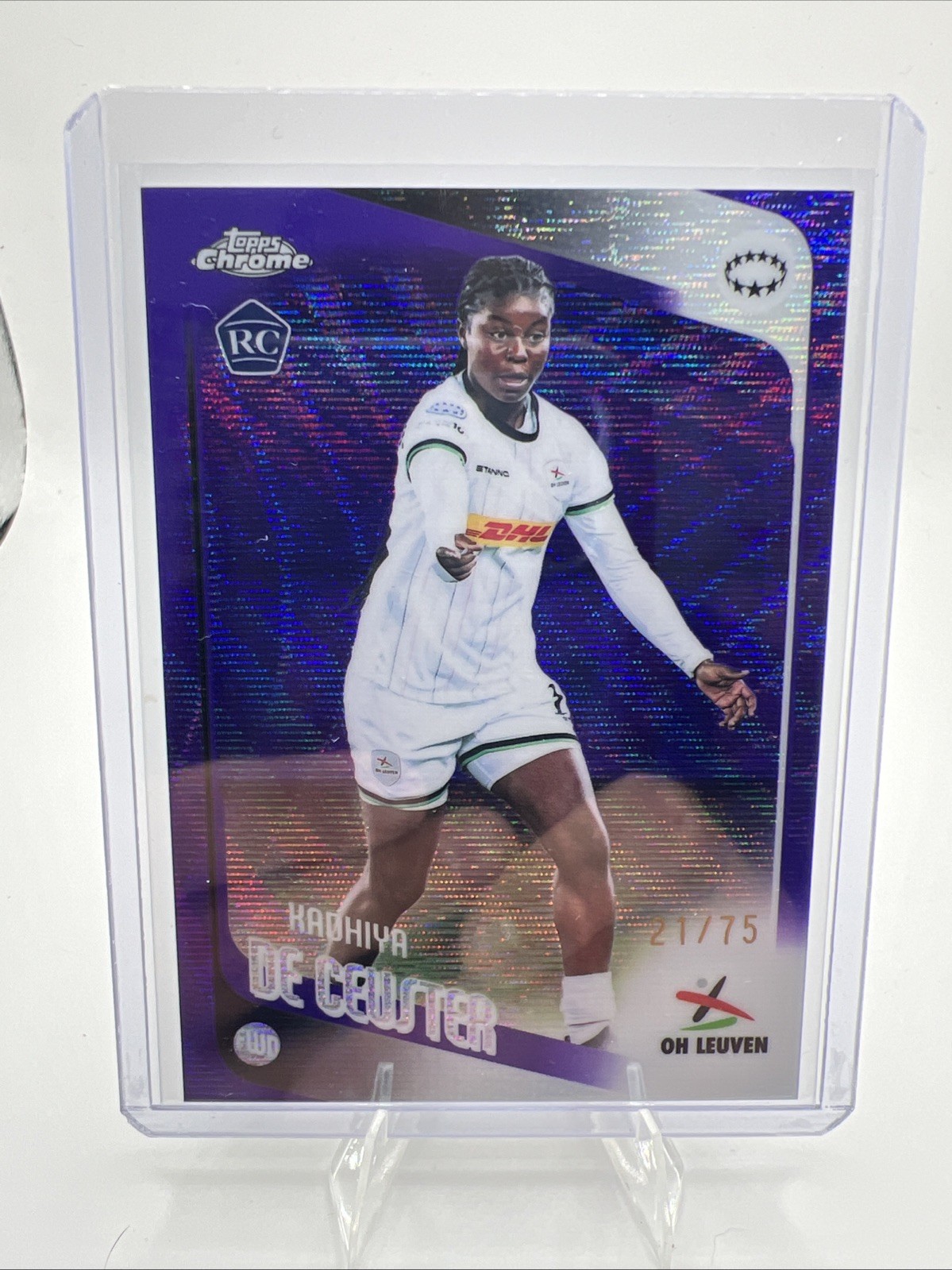 2026 Topps Chrome UEFA Womens CL KADHIYA DE CEUSTER Purple Wave /75