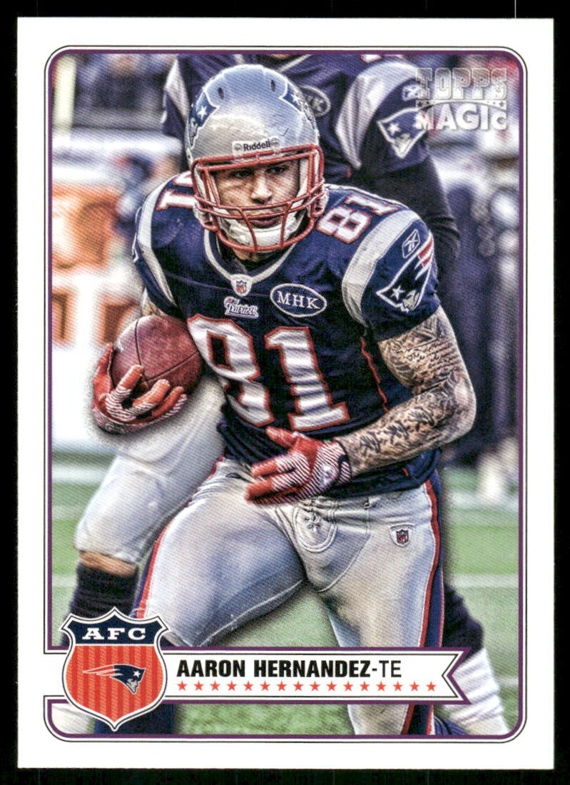 2012 Topps Magic #147 Aaron Hernandez New England Patriots football card