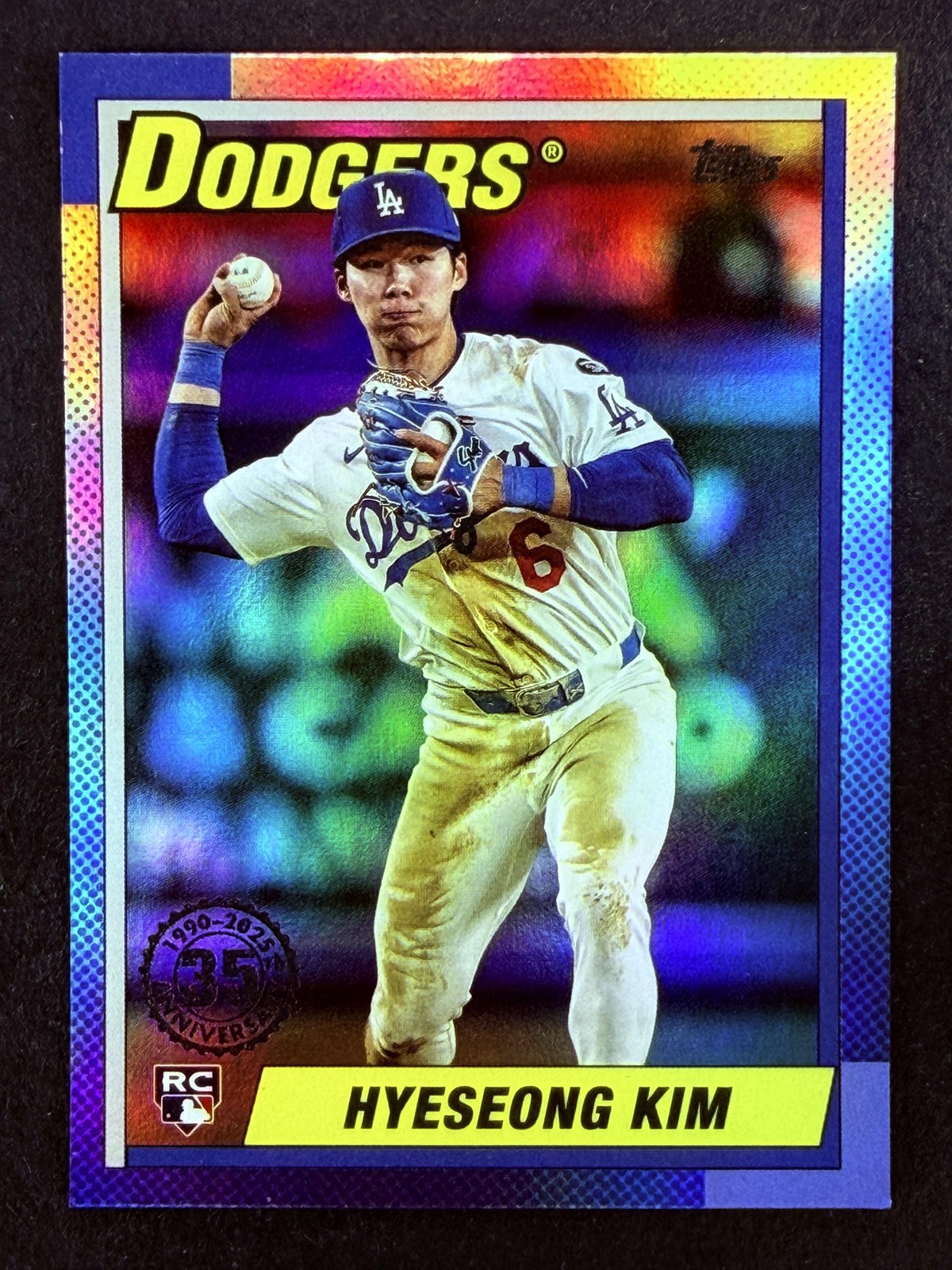 2025 Topps Hyeseong Kim 1990 35th Anniversary Rainbow Foil RC Rookie Dodgers