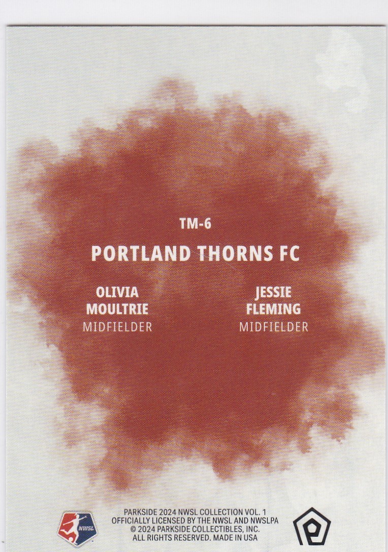 2024 Parkside NWSL Volume 1 Teammates TM-6 Thorns Olivia Moultrie Jessie Fleming
