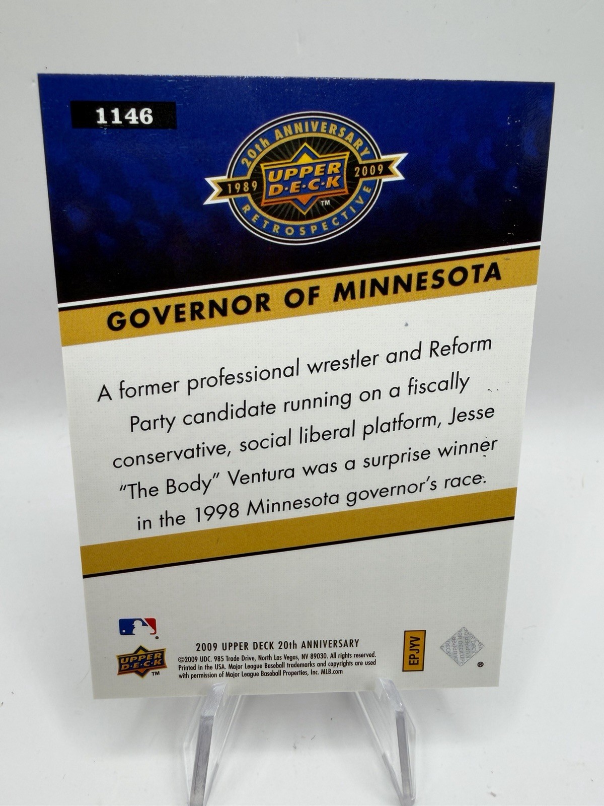 2009 Upper Deck Jesse Ventura 20th Anniversary Retrospective – Politics #1147