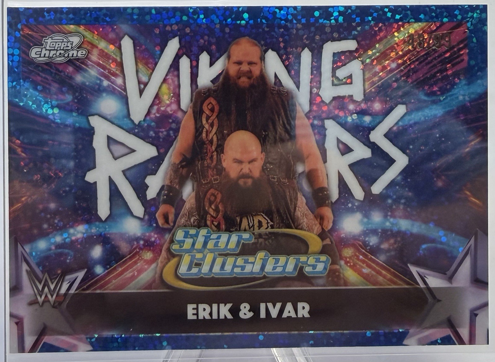 2026 WWE Topps Cosmic Chrome Star Clusters Blue Viking Raiders Erik Ivar #56/99