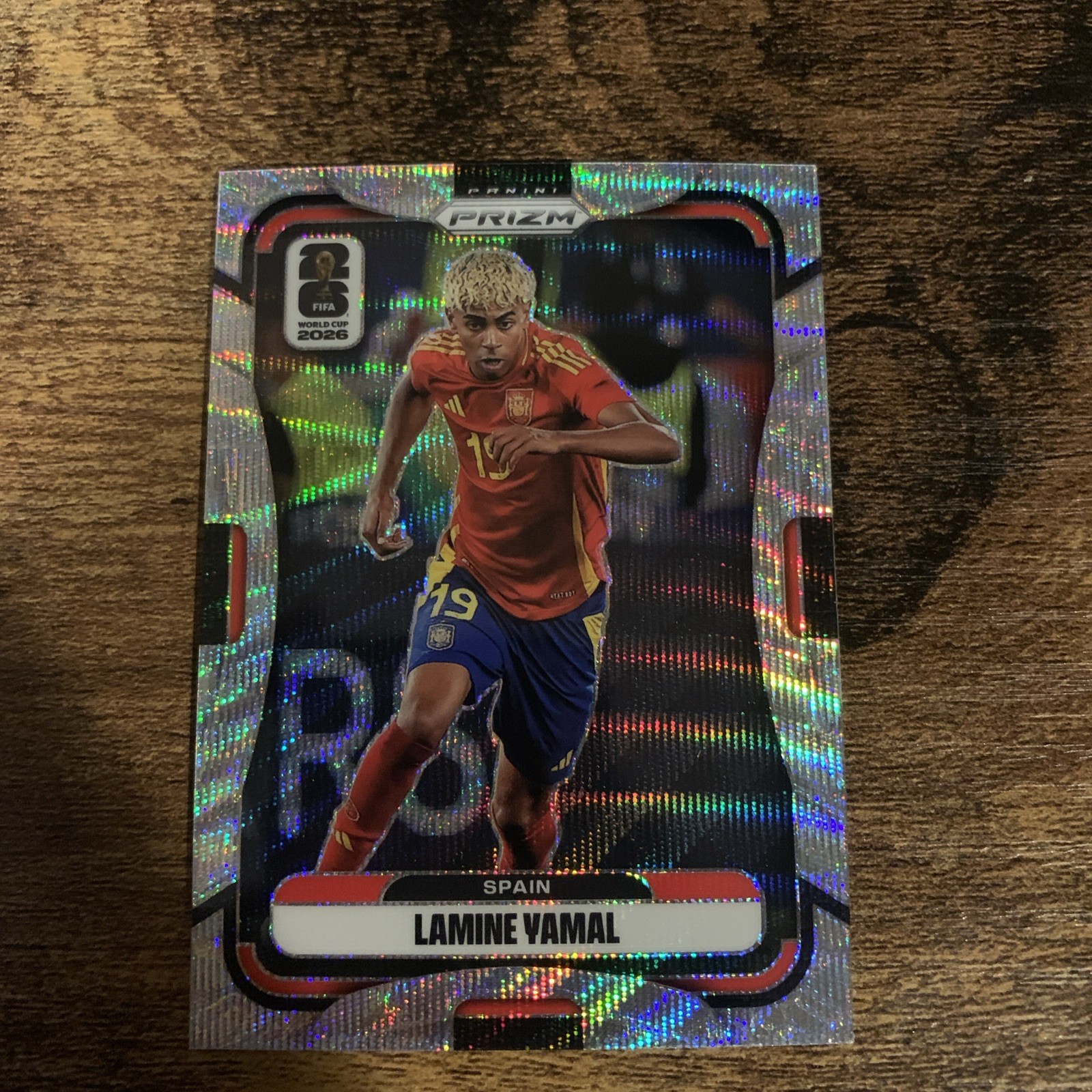 Lamine Yamal Spain 2026 Prizm FIFA World Cup Soccer Silver Wave Prizm Pavk Fresh