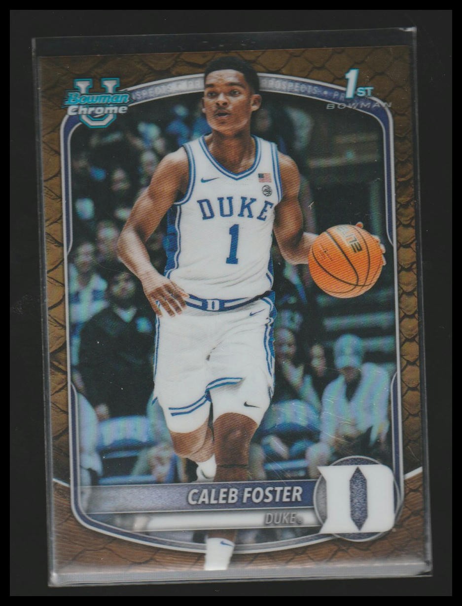 2025-26 Bowman #BCP-100 Caleb Foster Chrome Prospects Reptilian Refractor