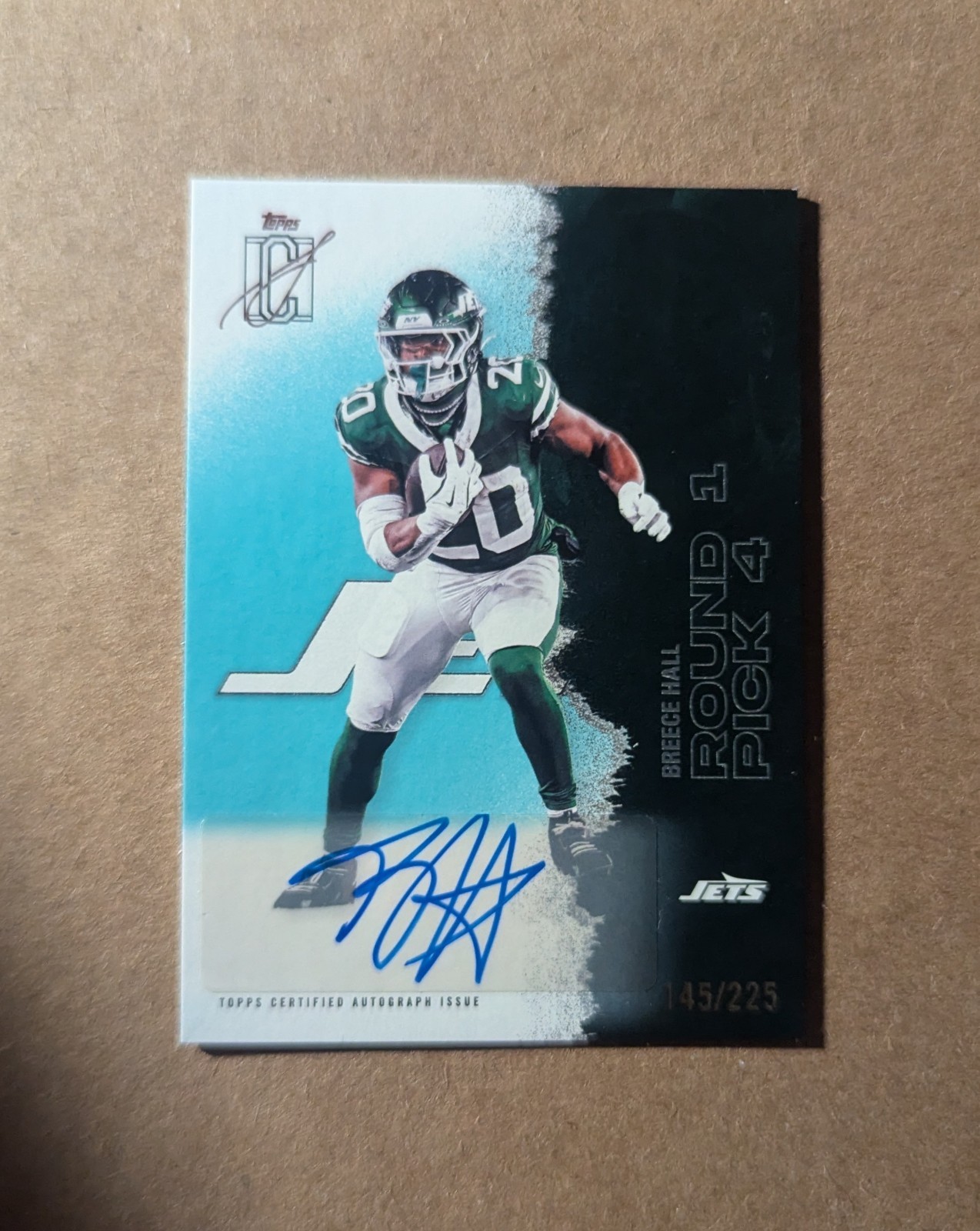 2025 Signature Class Breece Hall #92 Auto Teal /225 New York Jets