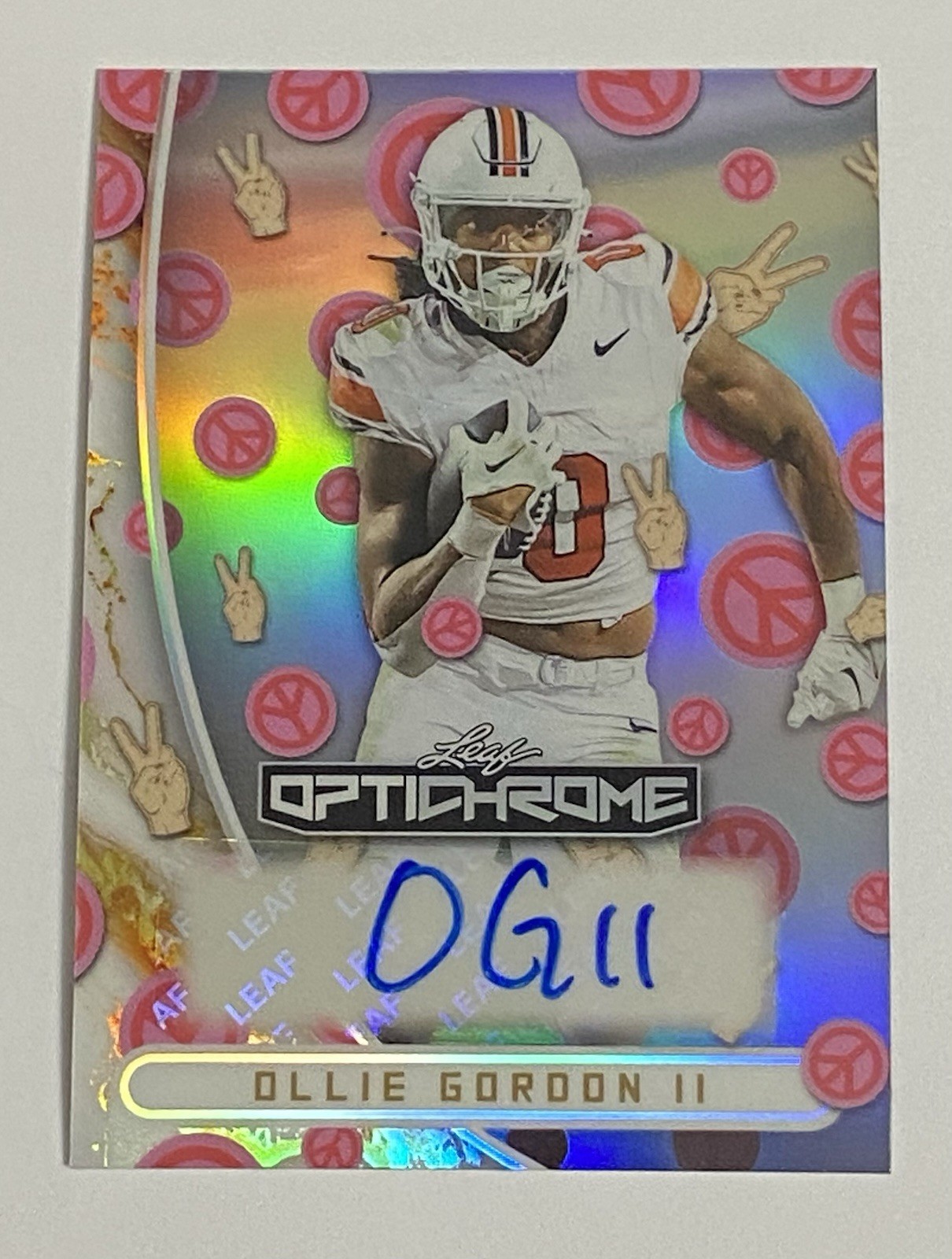 2026 Leaf Optichrome Ollie Gordon II (2) Auto Blue Shimmer /5 & Emoji #/2