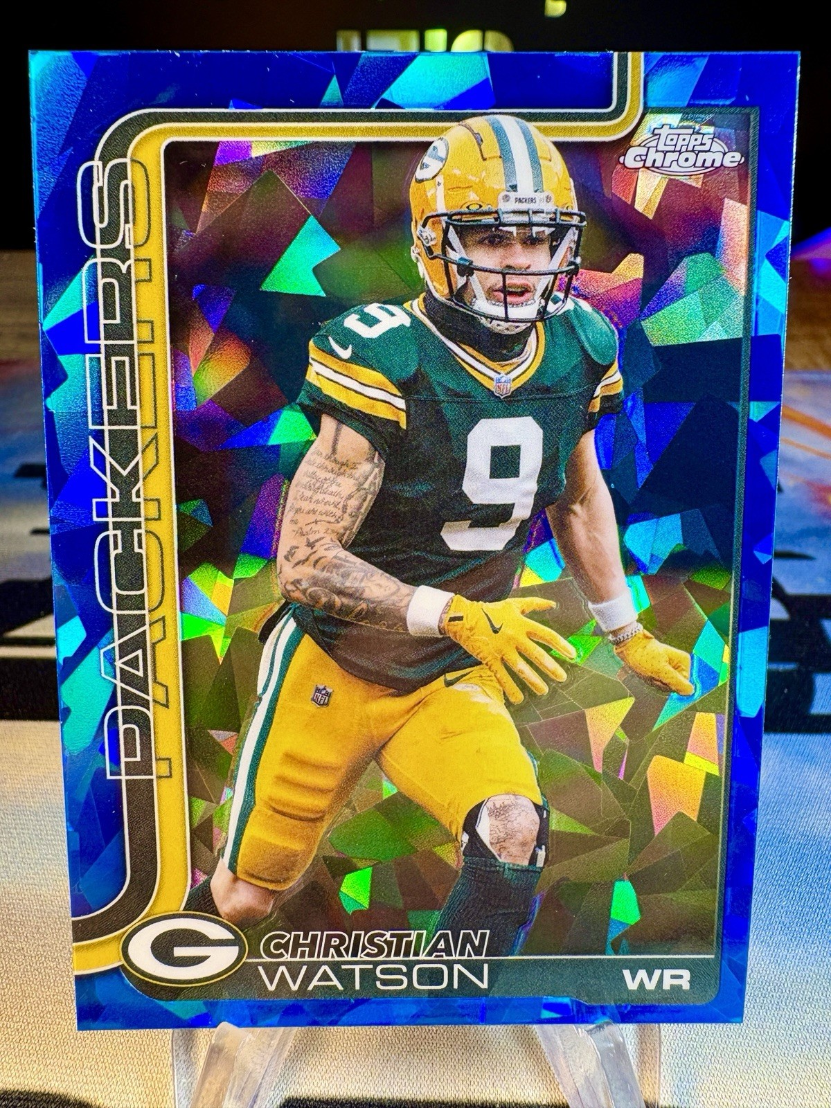 2025 Christian Watson Topps Chrome Sapphire #112 Green Bay Packers