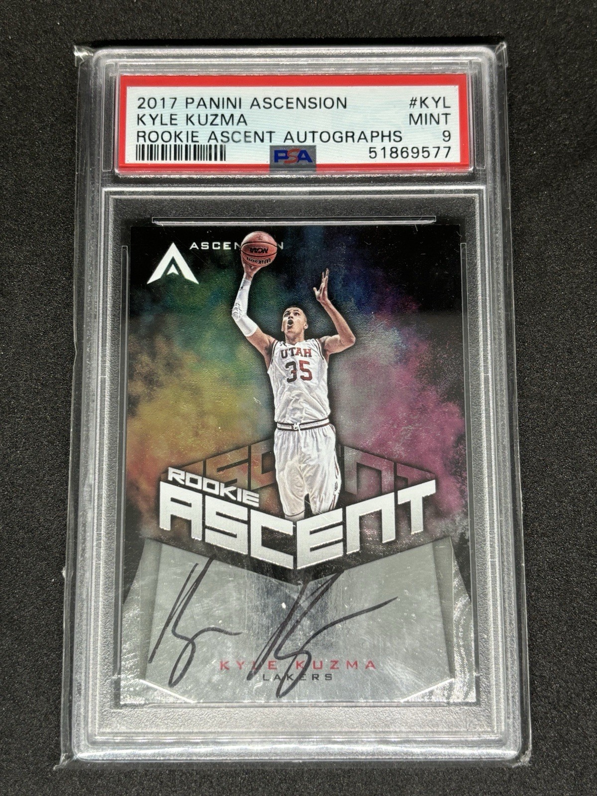 2017-18 Panini Ascension Rookie Ascent Kyle Kuzma AUTO #/299 PSA 9!