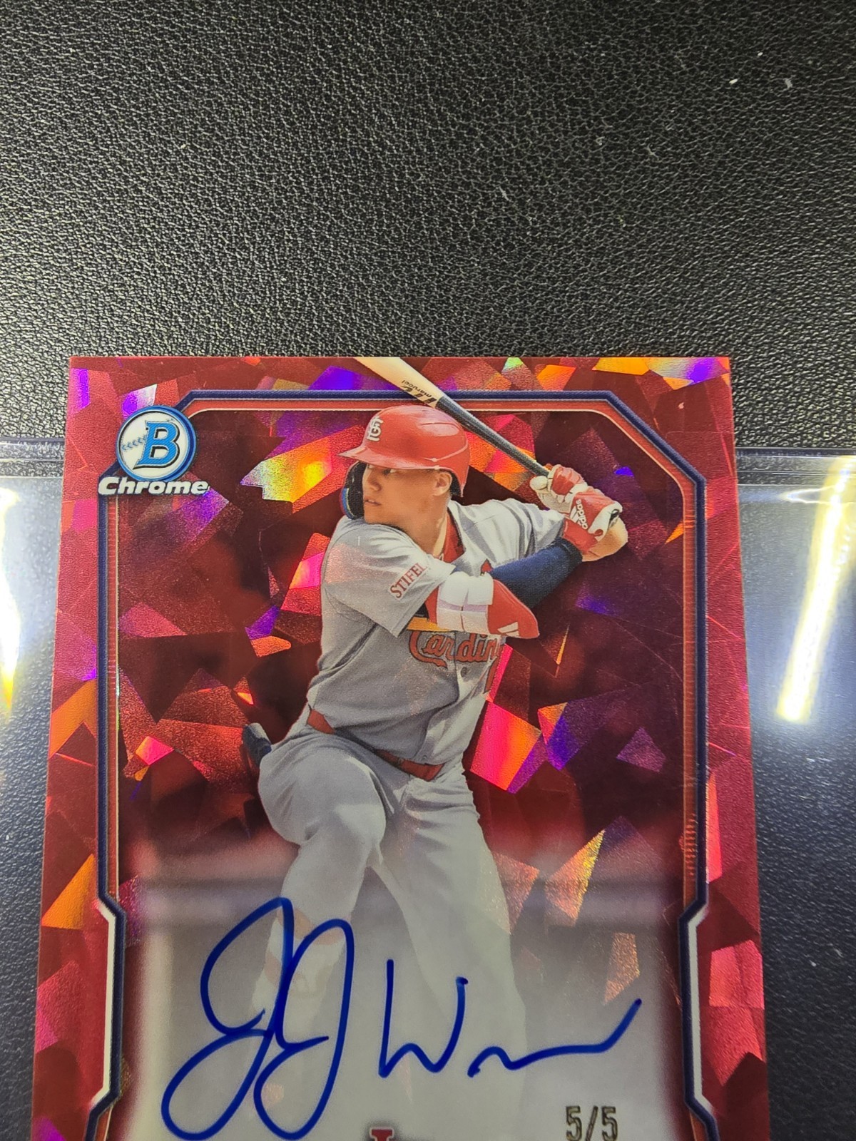 2026 Bowman Sapphire Chrome JJ Wetherholt Cardinals Auto BSPA-JWE RED 5/5