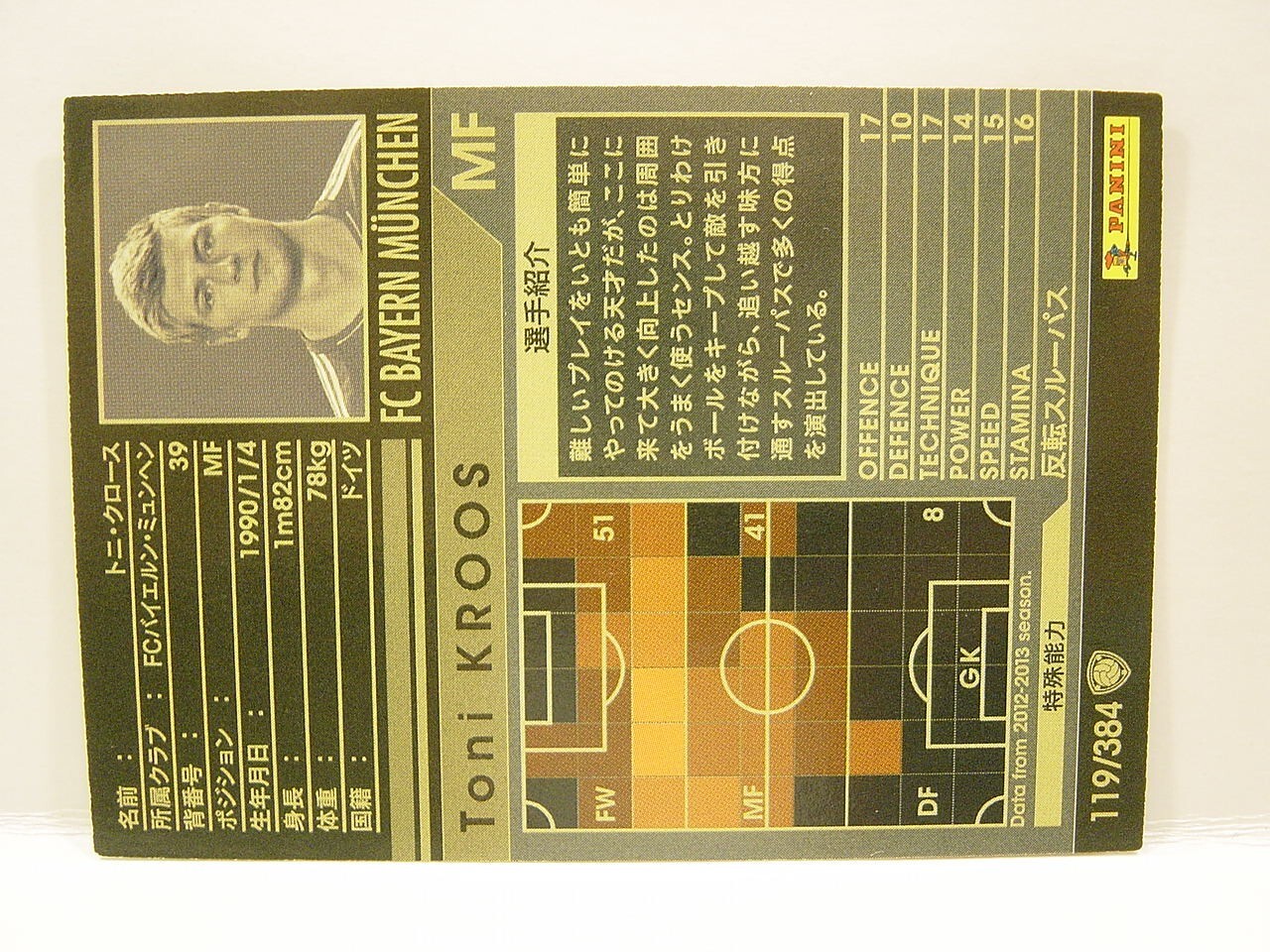 Panini WCCF 2012-13 Toni Kroos 1990 Germany　No.39 Bayern Munich Special Card#119