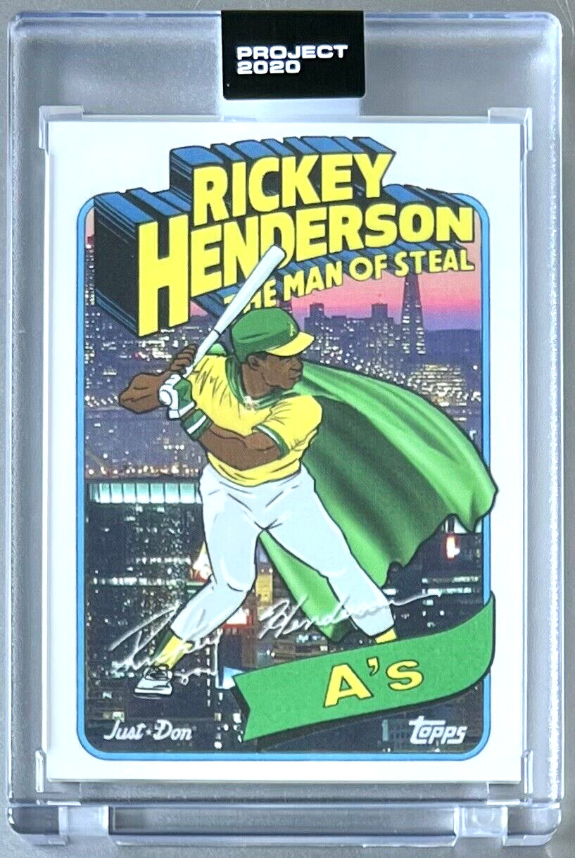 TOPPS PROJECT 2020 #398 RICKEY HENDERSON by DON C 1980 ATHLETICS FREE SHIPPING