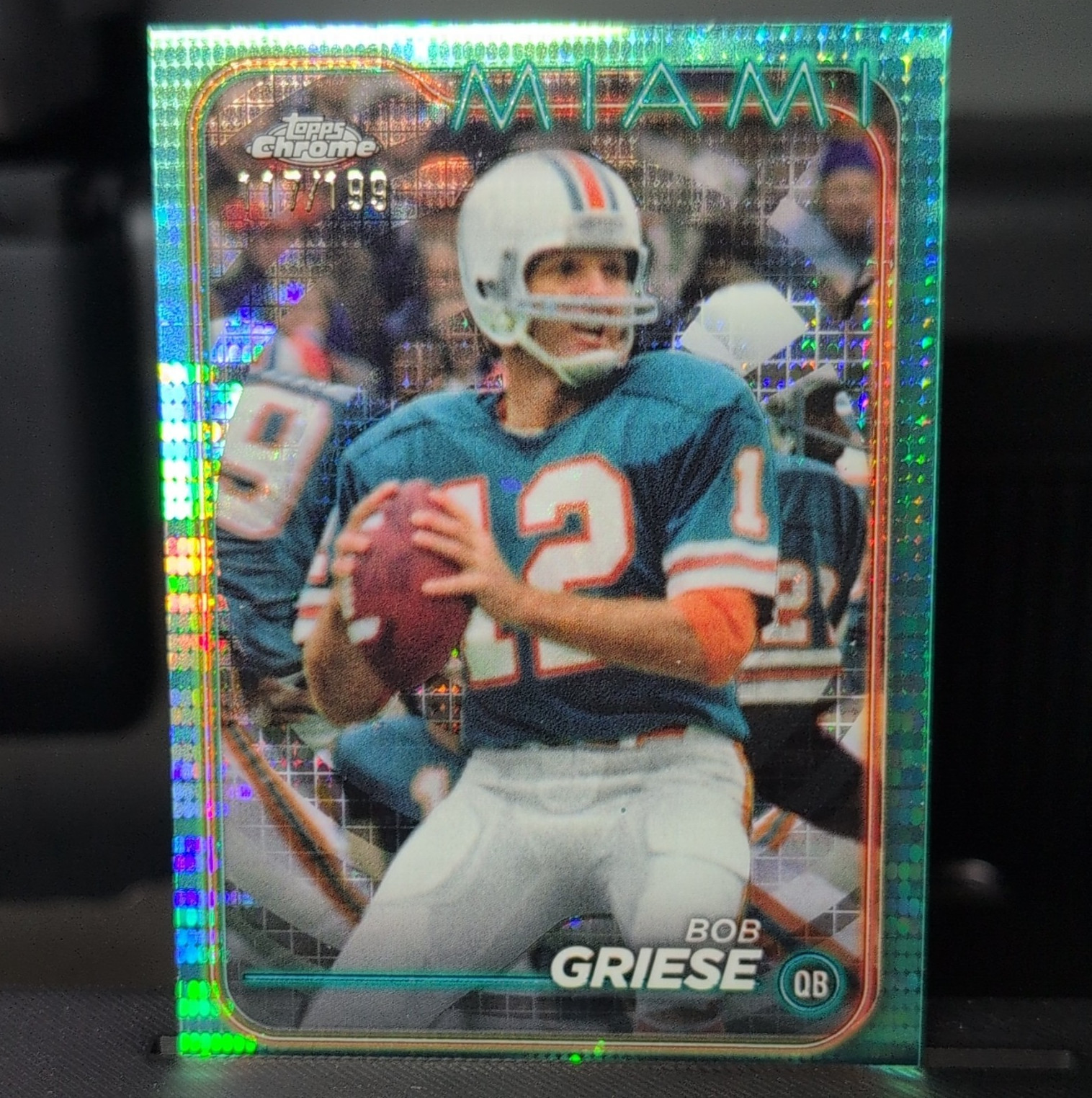 Topps 2024 Chrome Bob Griese #107 Parallel Miami Dolphins /199