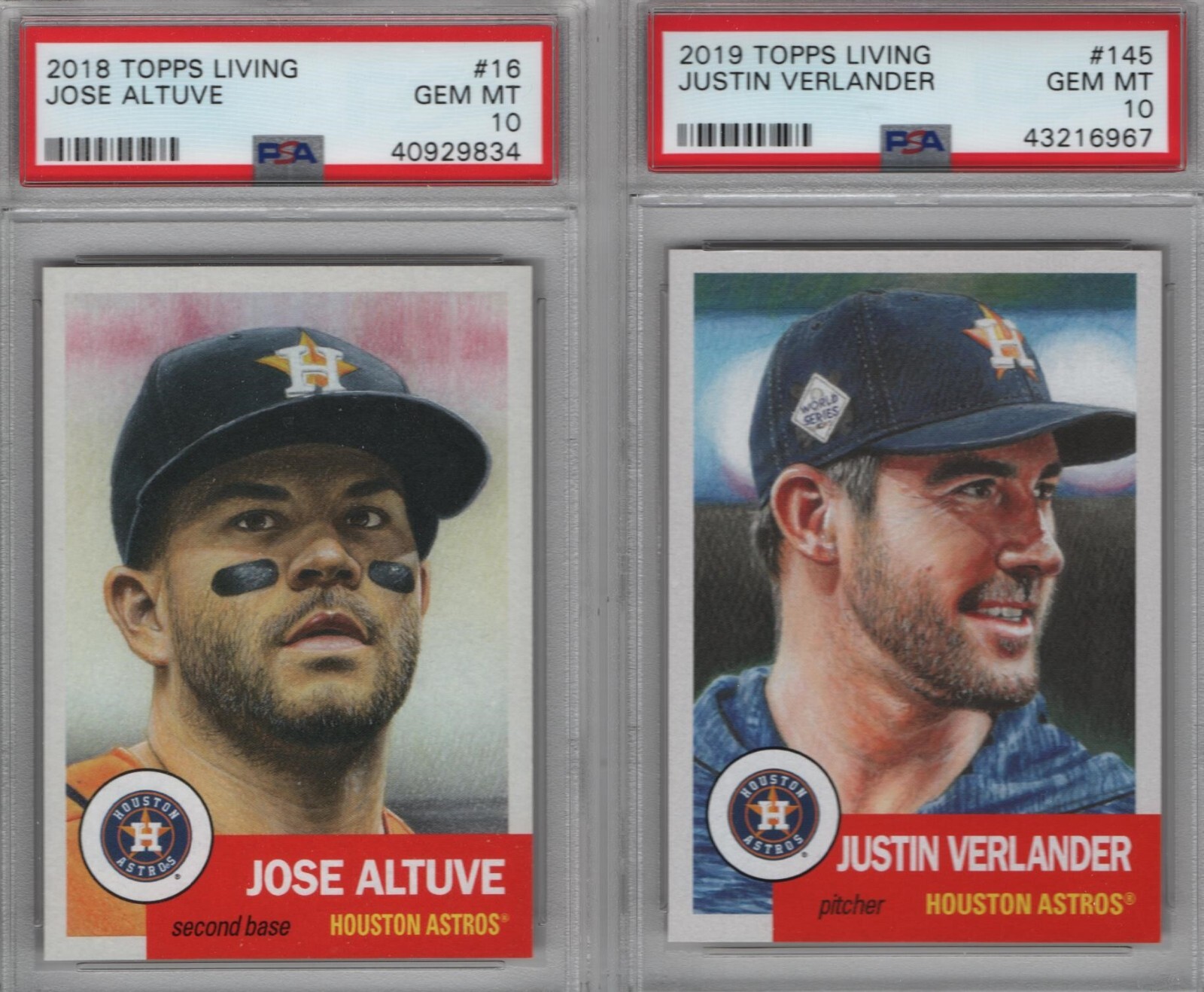 Houston Astros Topps Living 25 Different Near Complete Set All PSA 10 Altuve