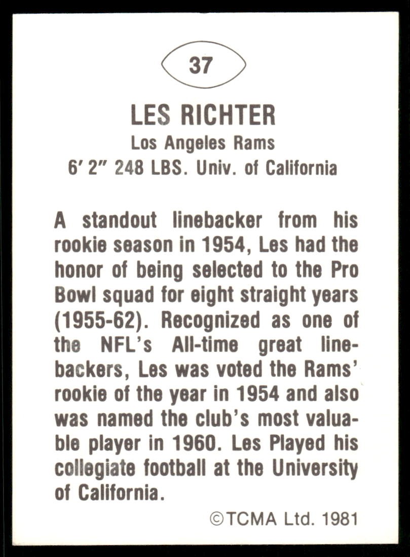 1981 TCMA Greats #37 Les Richter
