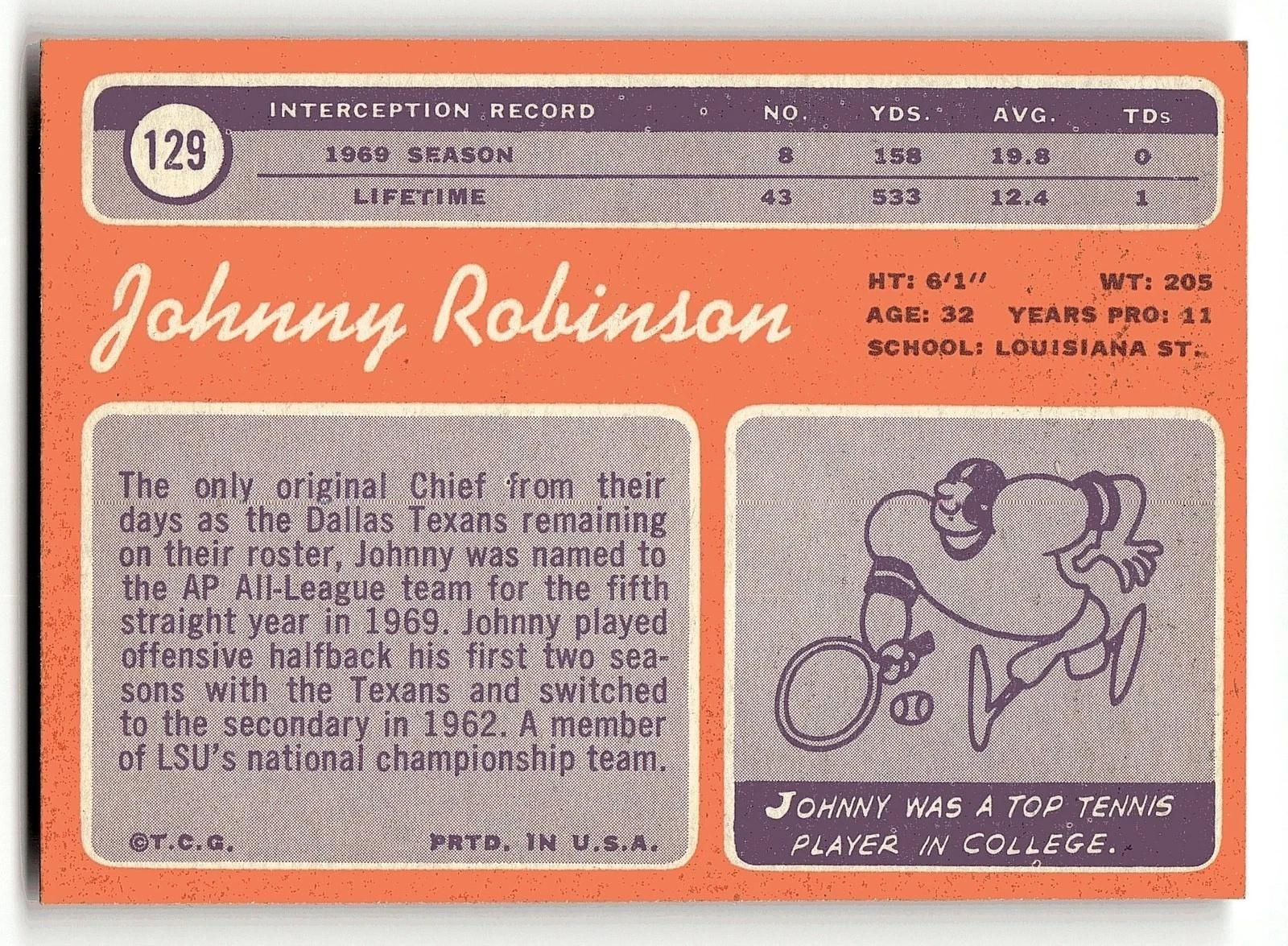 1970 Topps #129 Johnny Robinson