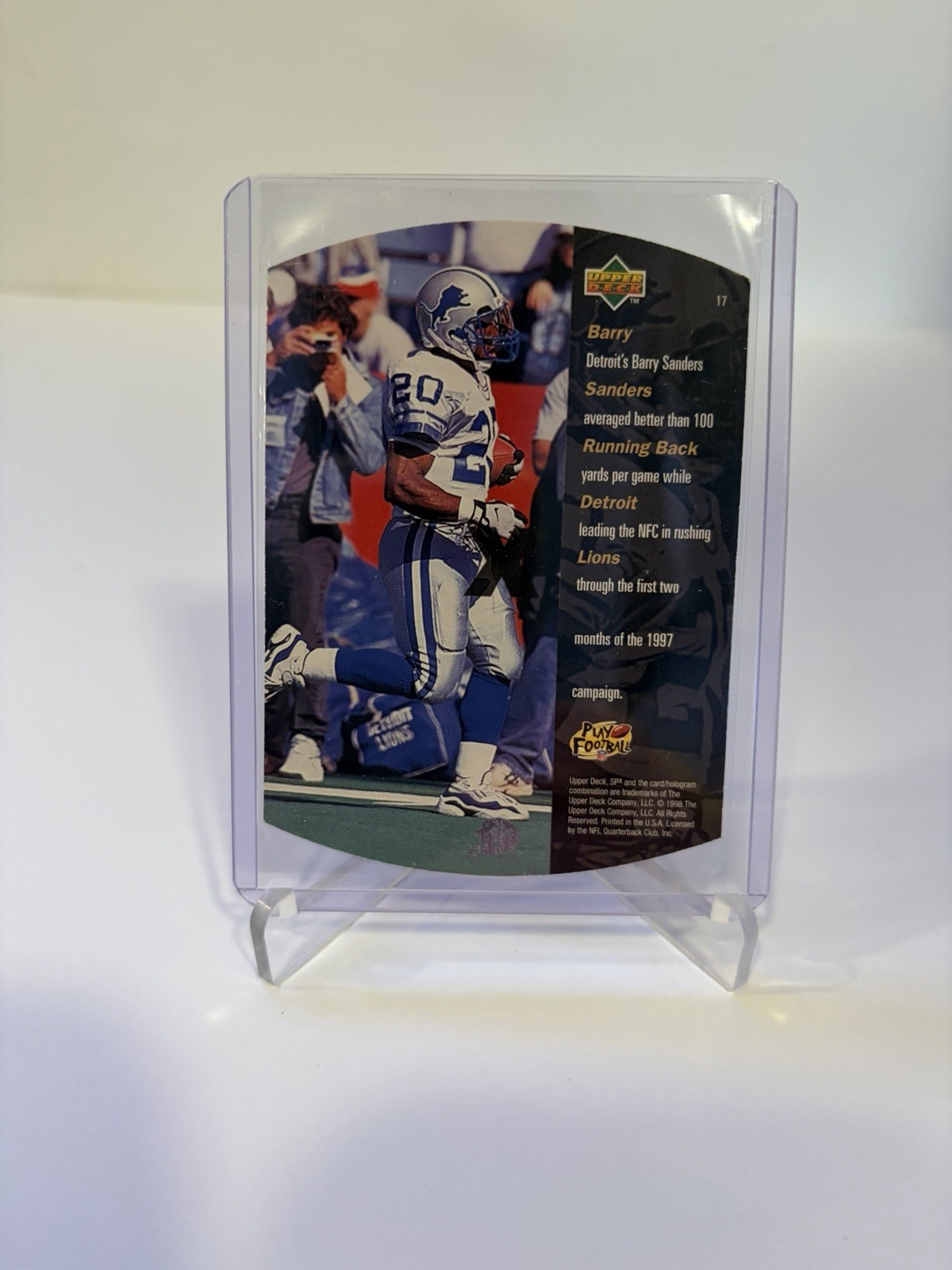1998 SPx – Barry Sanders #17 True Silver Not Base – Please Read Description !