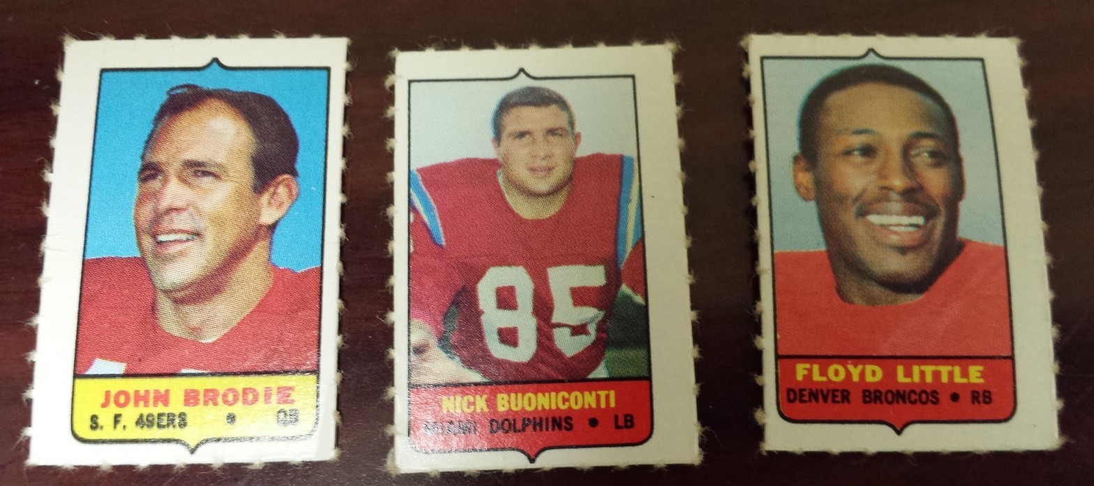 1969 Topps FOOTBALL Four-in-one STARS (4 in 1) for sale $1.99 each SEE LIST