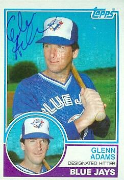 Glenn Adams autographed Baseball Card (Toronto Blue Jays) 1983 Topps #574
