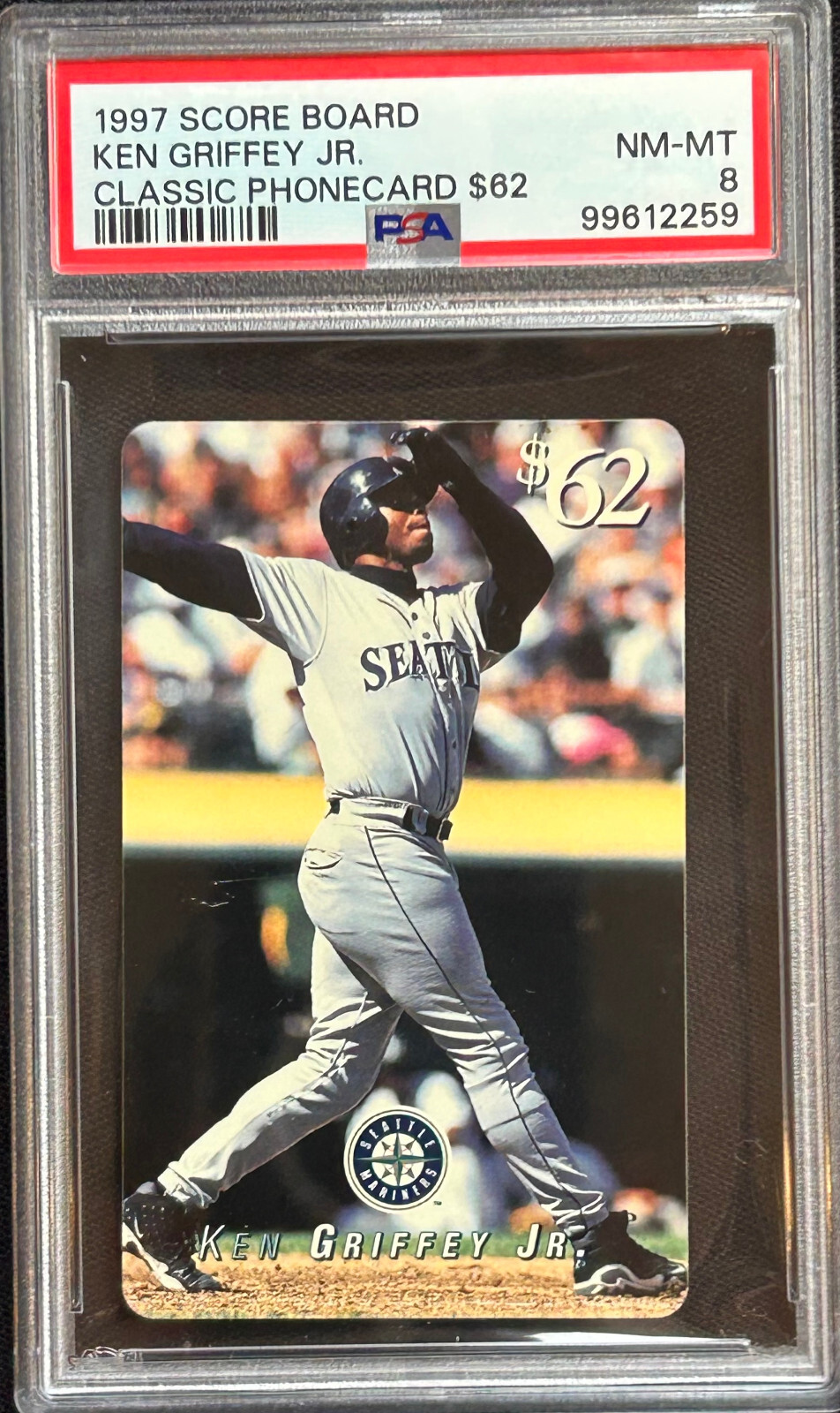 1997 Score Board KEN GRIFFEY Jr. Classic Phone Card $62 PSA 8 NM-MT ~ POP 1/3