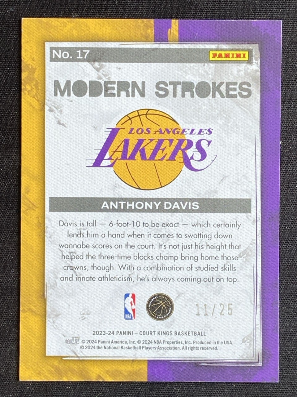 Anthony Davis 2023-24 Panini Court Kings Modern Strokes Jade /25 #17