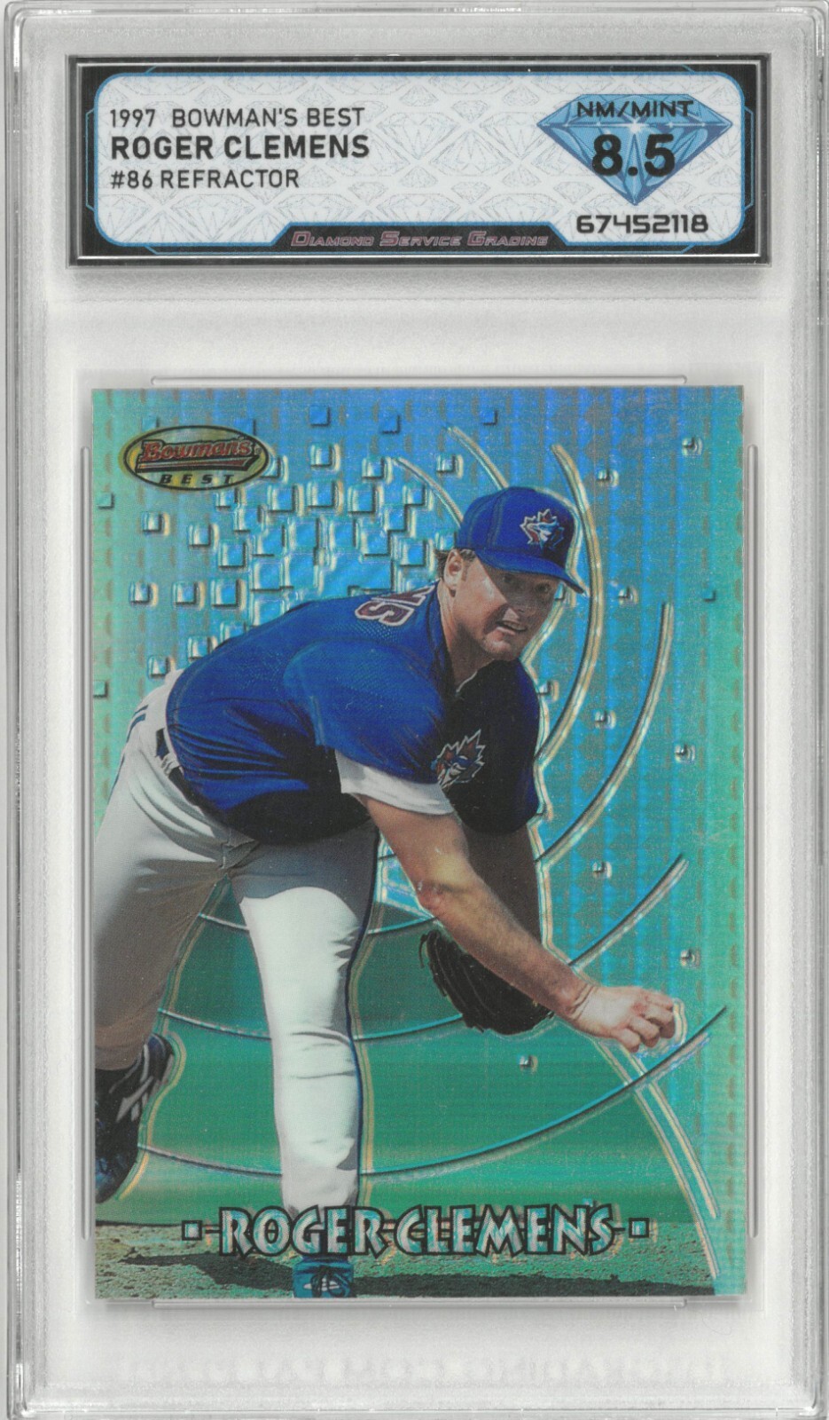 1997 Bowman’s Best ROGER CLEMENS #86 Refractor 💎 DSG 8.5 NM/Mint