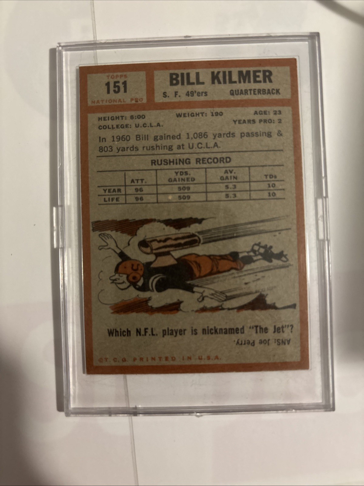 1962 Topps – Billy Kilmer #151 (RC)