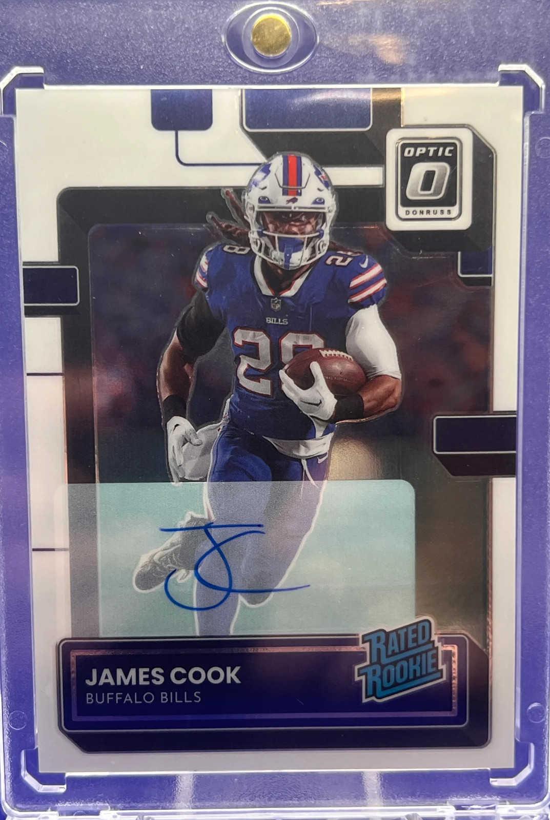 2023 Panini Donruss Optic Prizm James Cook Autograph /150 Buffalo Bills