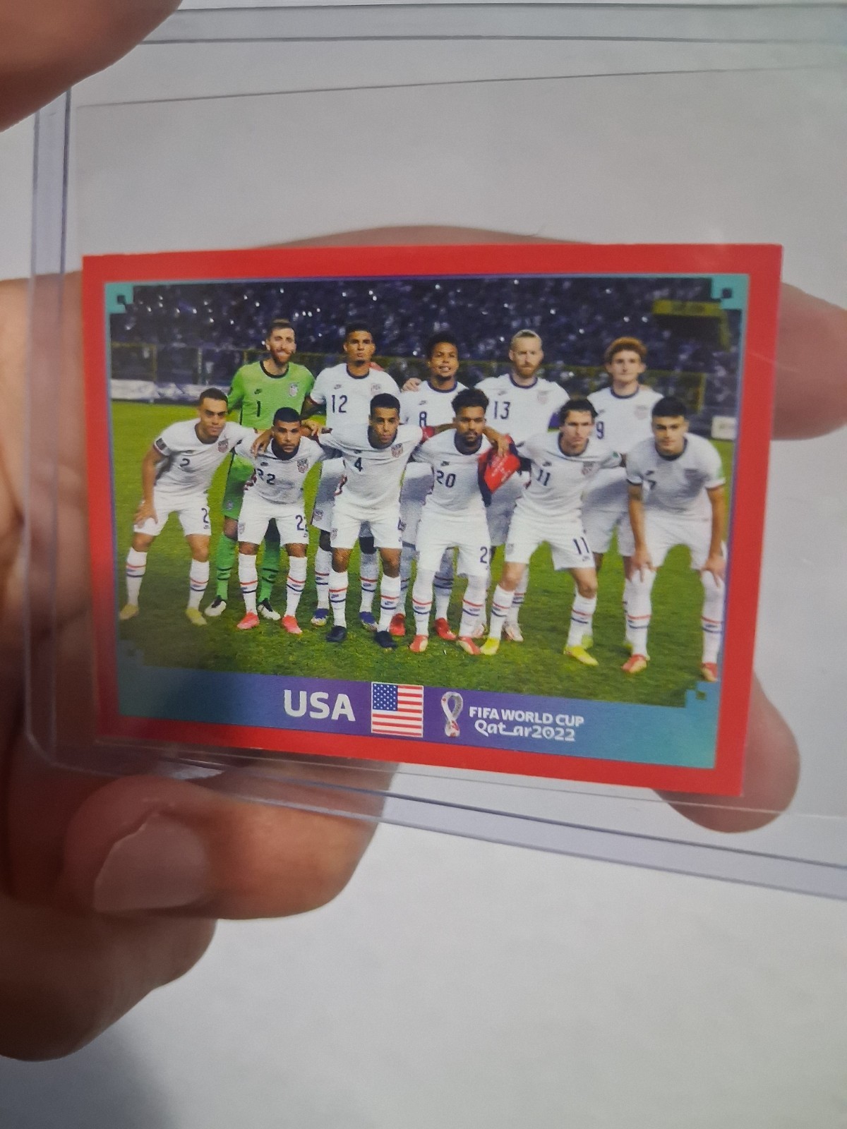 2022 world cup qatar red sticker usa1 team