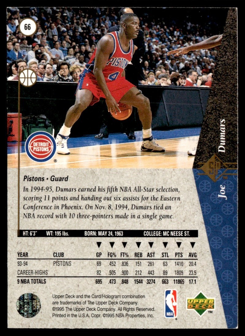 1994-95 SP Joe Dumars #66
