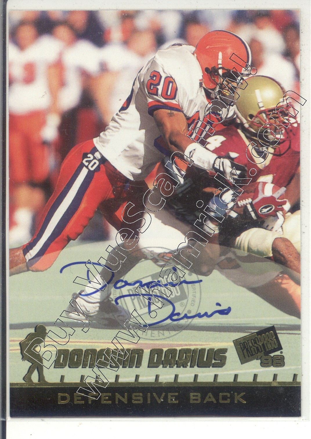donovan darius rookie rc draft autograph auto syracuse orange college 1998