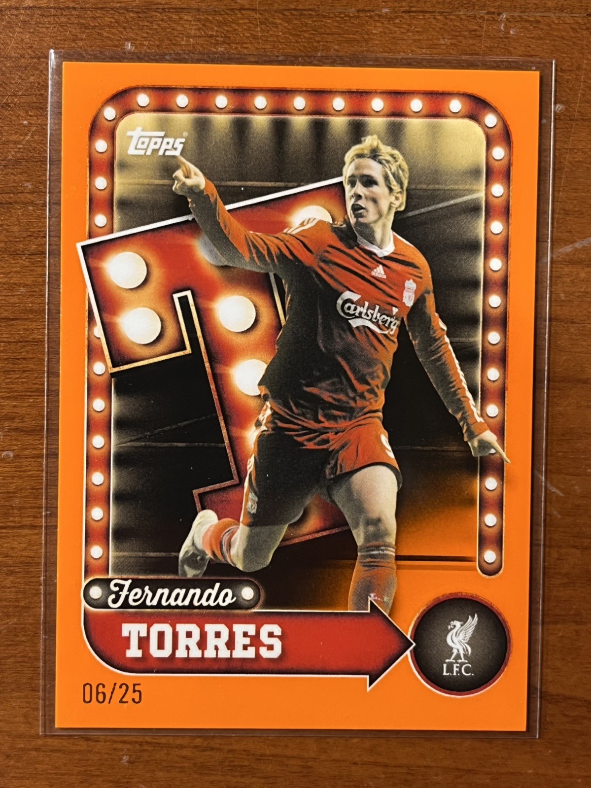 Fernando Torres *Orange /25* Liverpool 2025 Topps Collector’s Tin Name in Lights