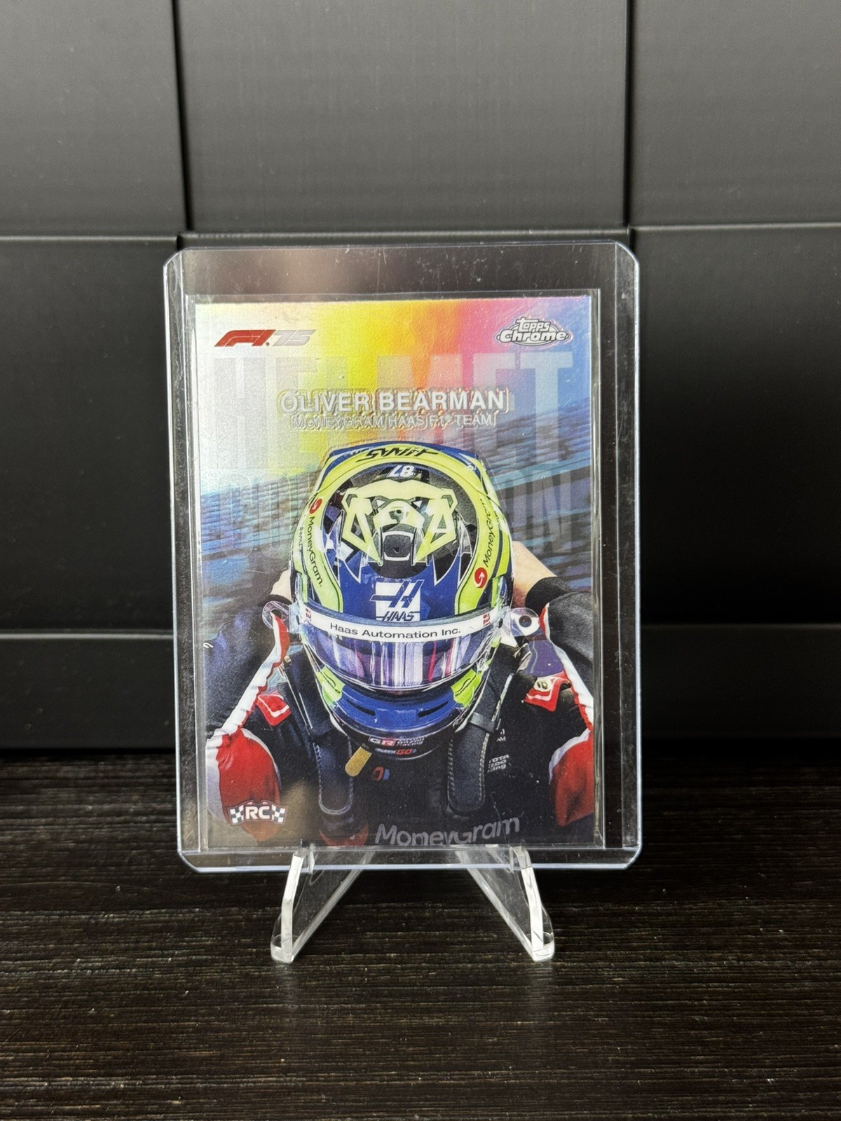 Oliver Bearman 2025 Topps Chrome Formula 1 Helmet Refractor #HC-8 Rookie
