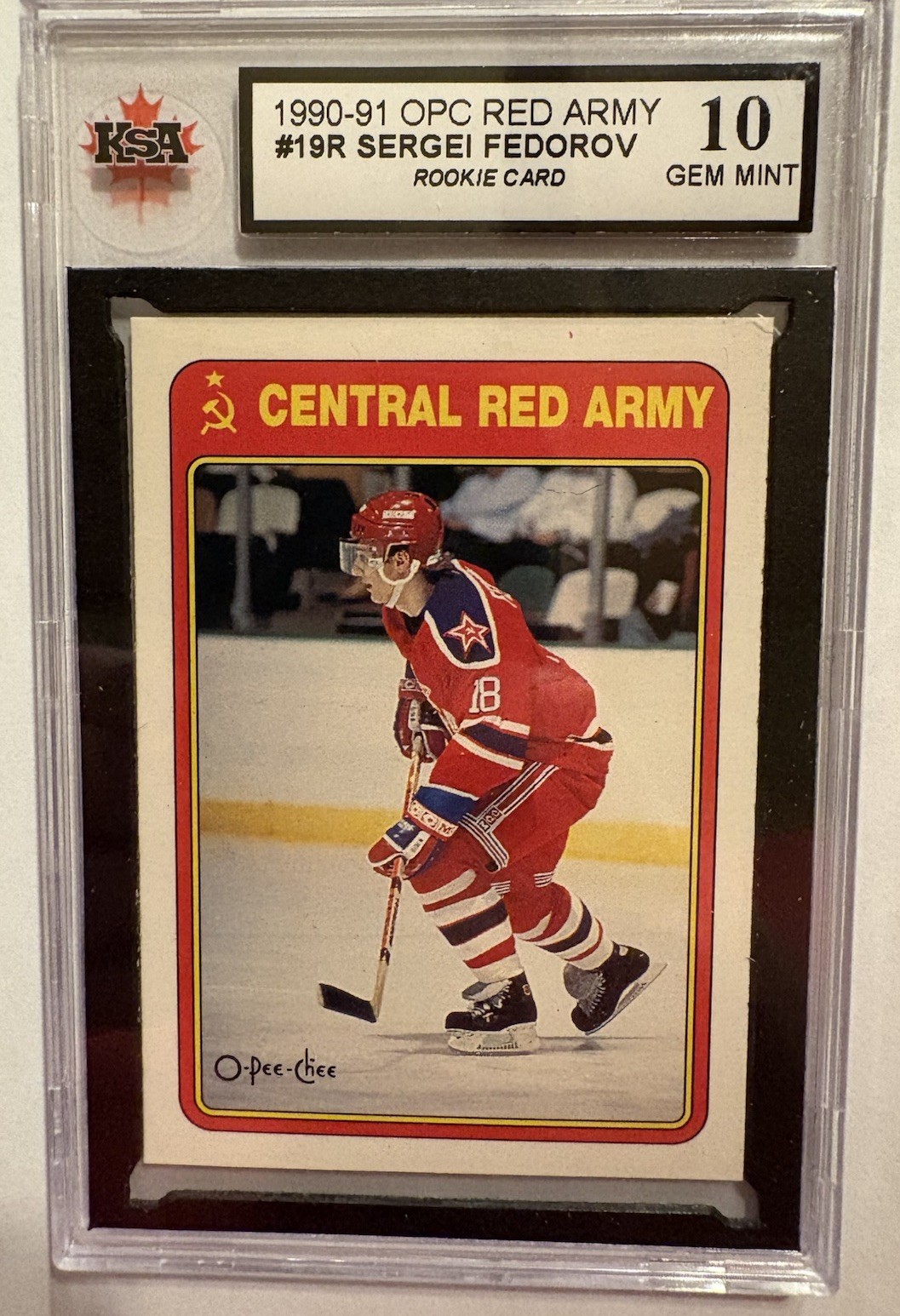 1990-91 O-Pee-Chee Sergei Fedorov #19R Rookie Central Red Army KSA 10