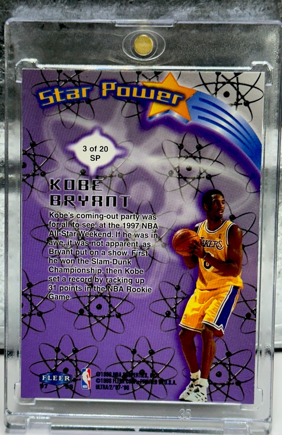 KOBE BRYANT CARD FLEER ULTRA CHROME FOIL SP INSERT RARE FLEER LAKERS JERSEY #8
