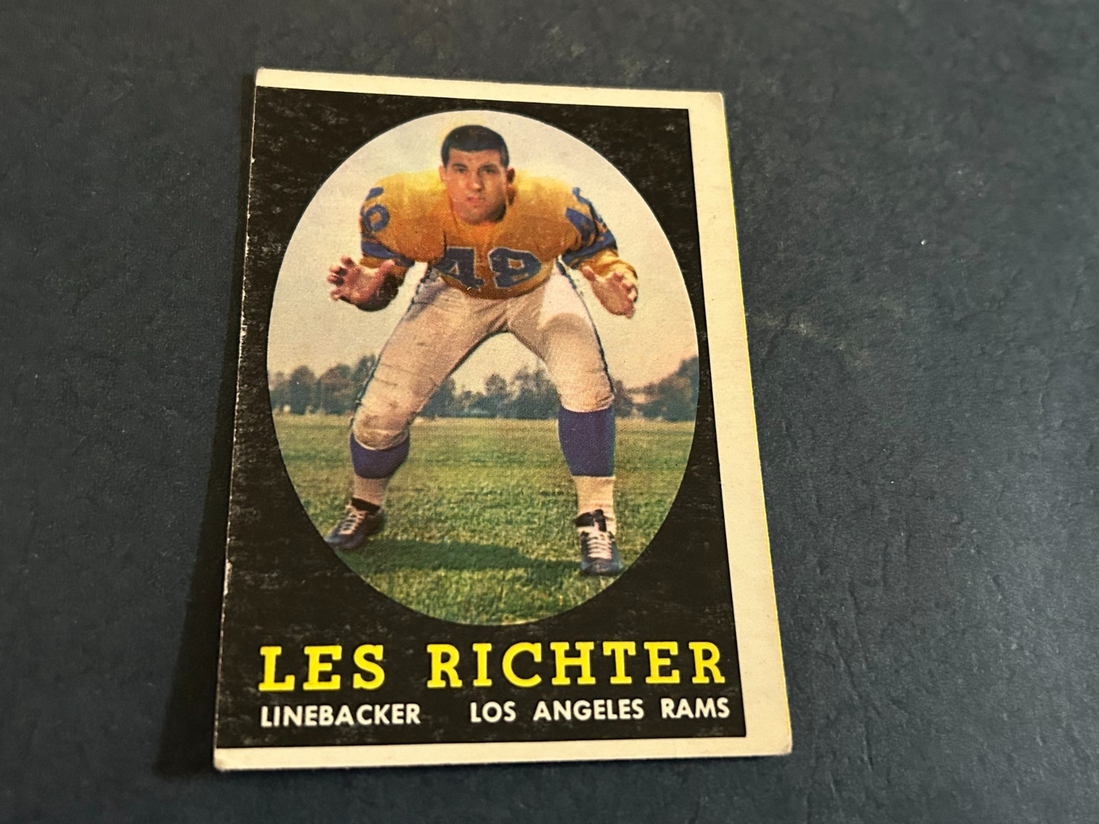 1958 Topps #105 Les Richter Los Angeles Rams VG/VG+. Free Shipping