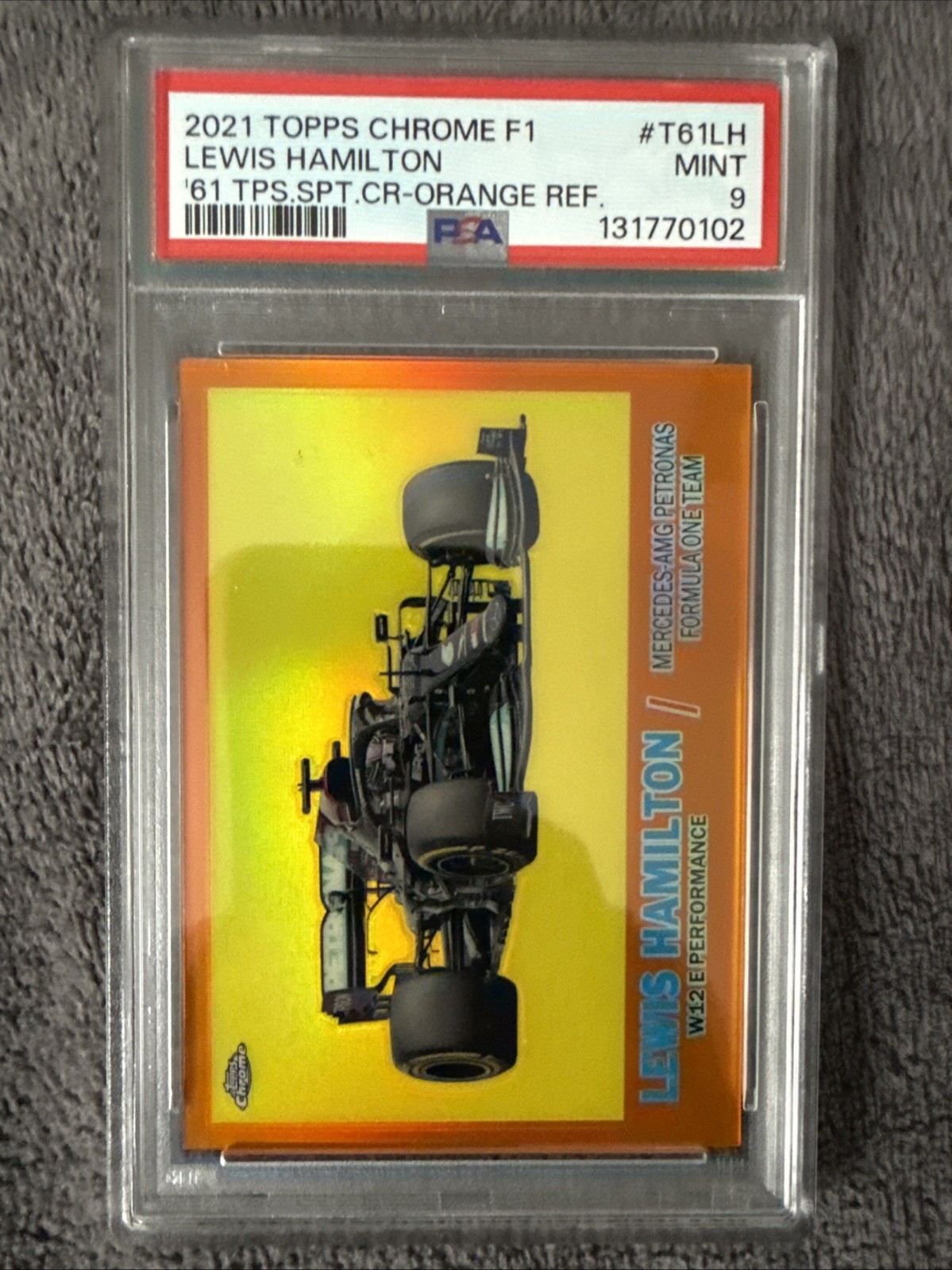 2021 Topps Formula 1 F1 Lewis Hamilton #T61LH Orange /25 PSA 9