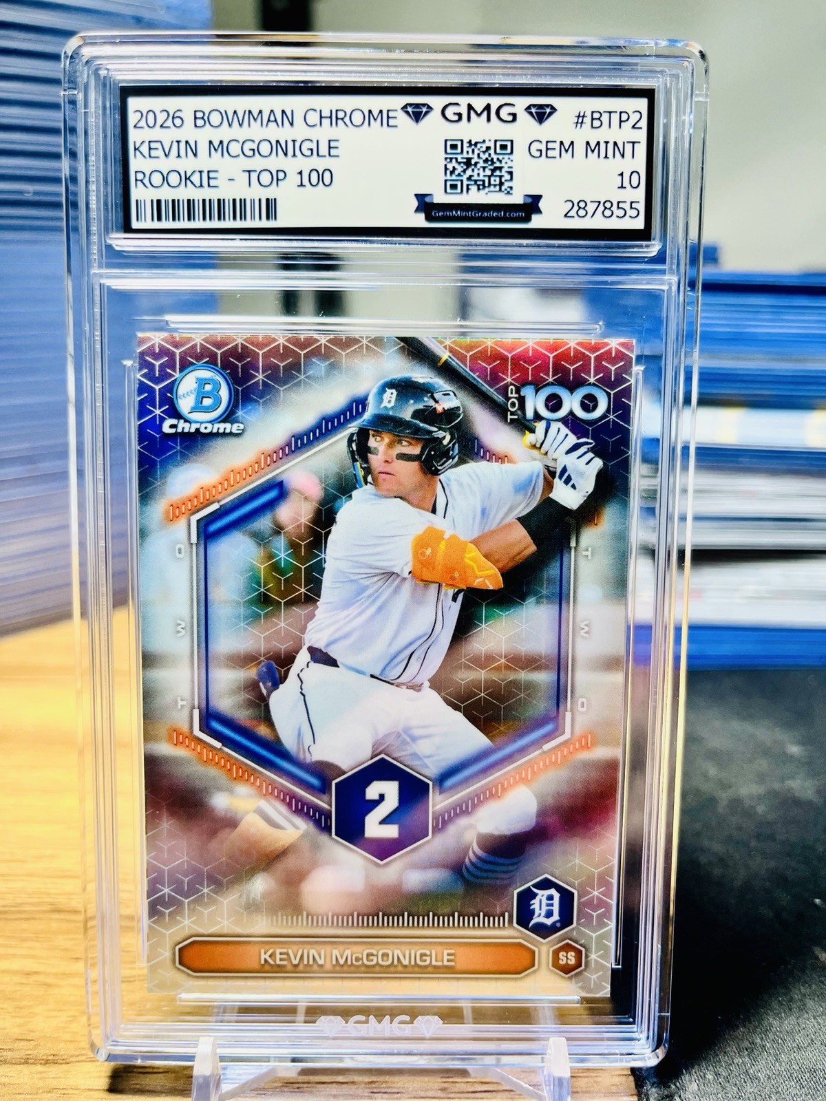 2026 Bowman Chrome Kevin McGonigle Rookie Top 100 GMG Graded 10 Gem Mint 💎 RC