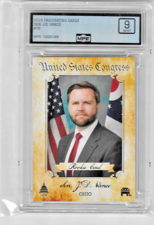 Sen. J.D. Vance 2023 Fascinating Cards Rookie Card Vice President MPE9 MINT