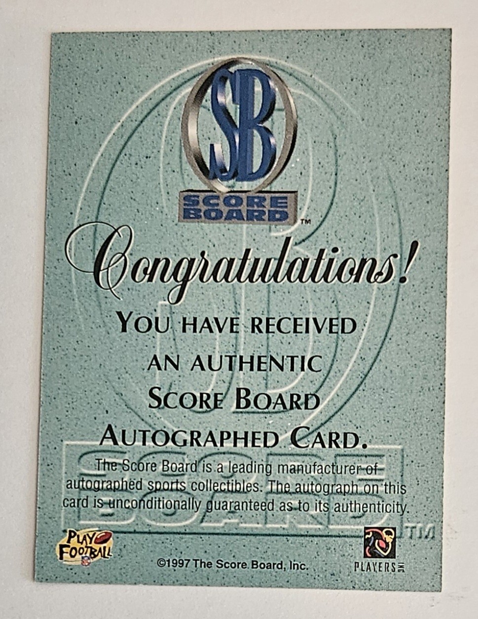 1997 Classic Score Board Official Autograph Card Keenan McCardell Jaguars