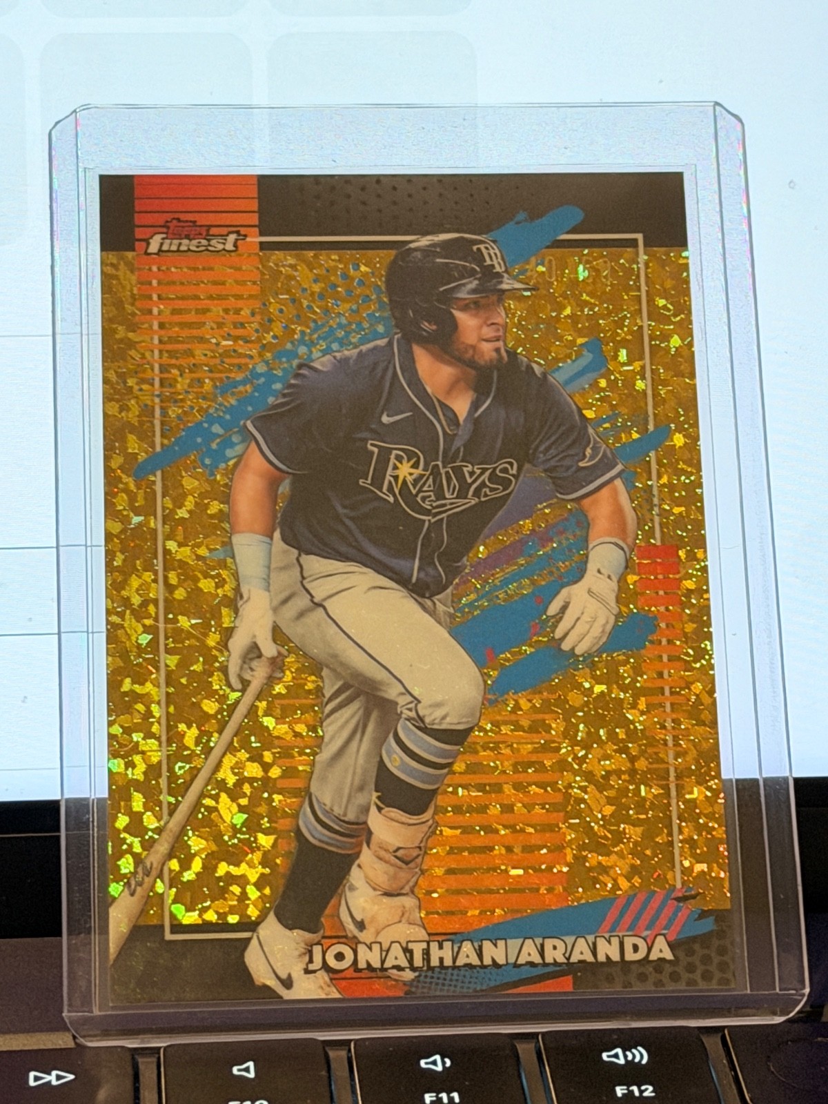 Jonathan Aranda 2026 Topps Finest MLB Gold X-Fractor /50 Uncommon #173 Rays
