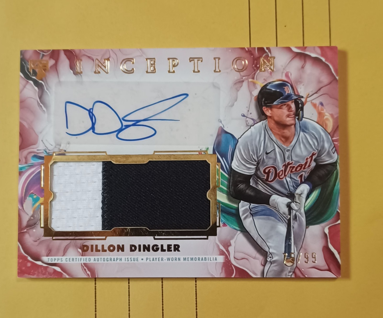 2025 Topps Inception Dillon Dingler Rookie Patch Auto RPA /99 RC