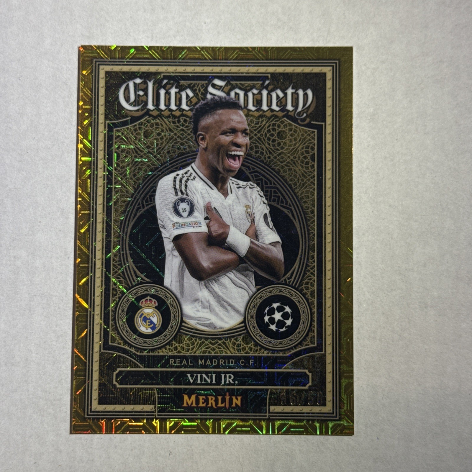2025 Merlin Elite Society Gold Mojo Vini JR /50 Real Madrid