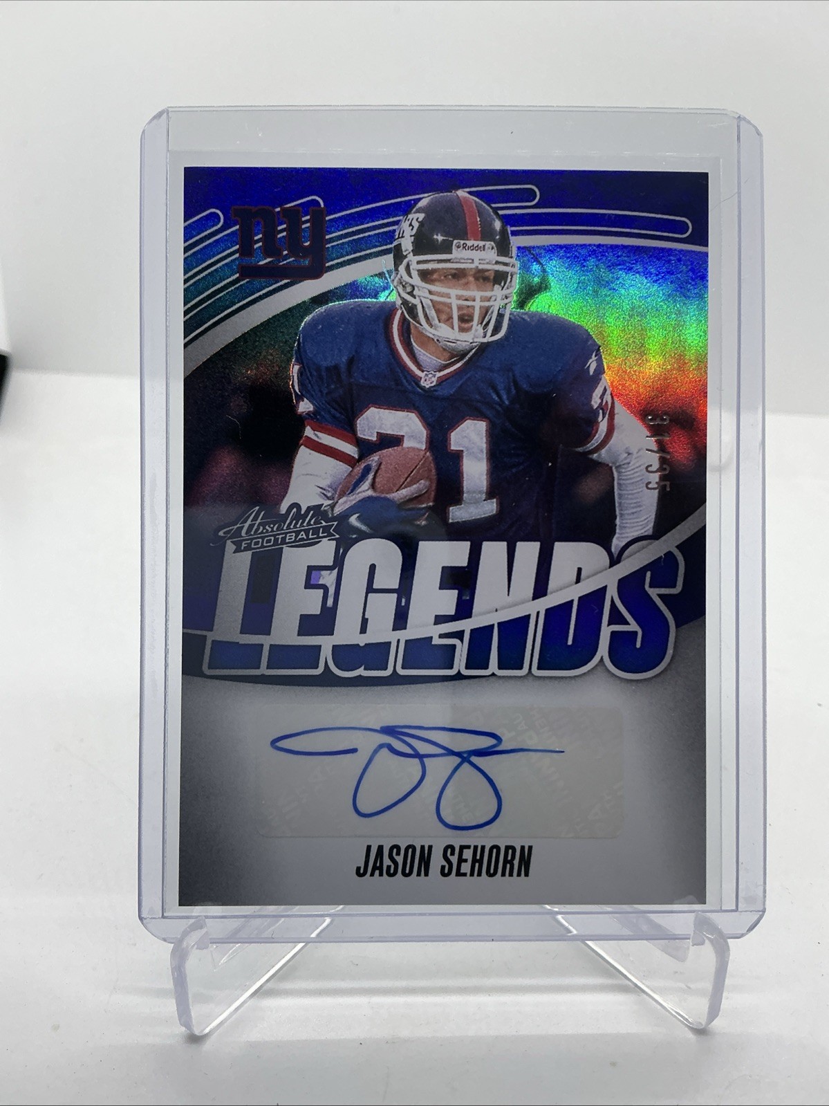 2025 Panini Absolute Absolute Legends Signatures Jason Sehorn #ALS-JSN Blue /35