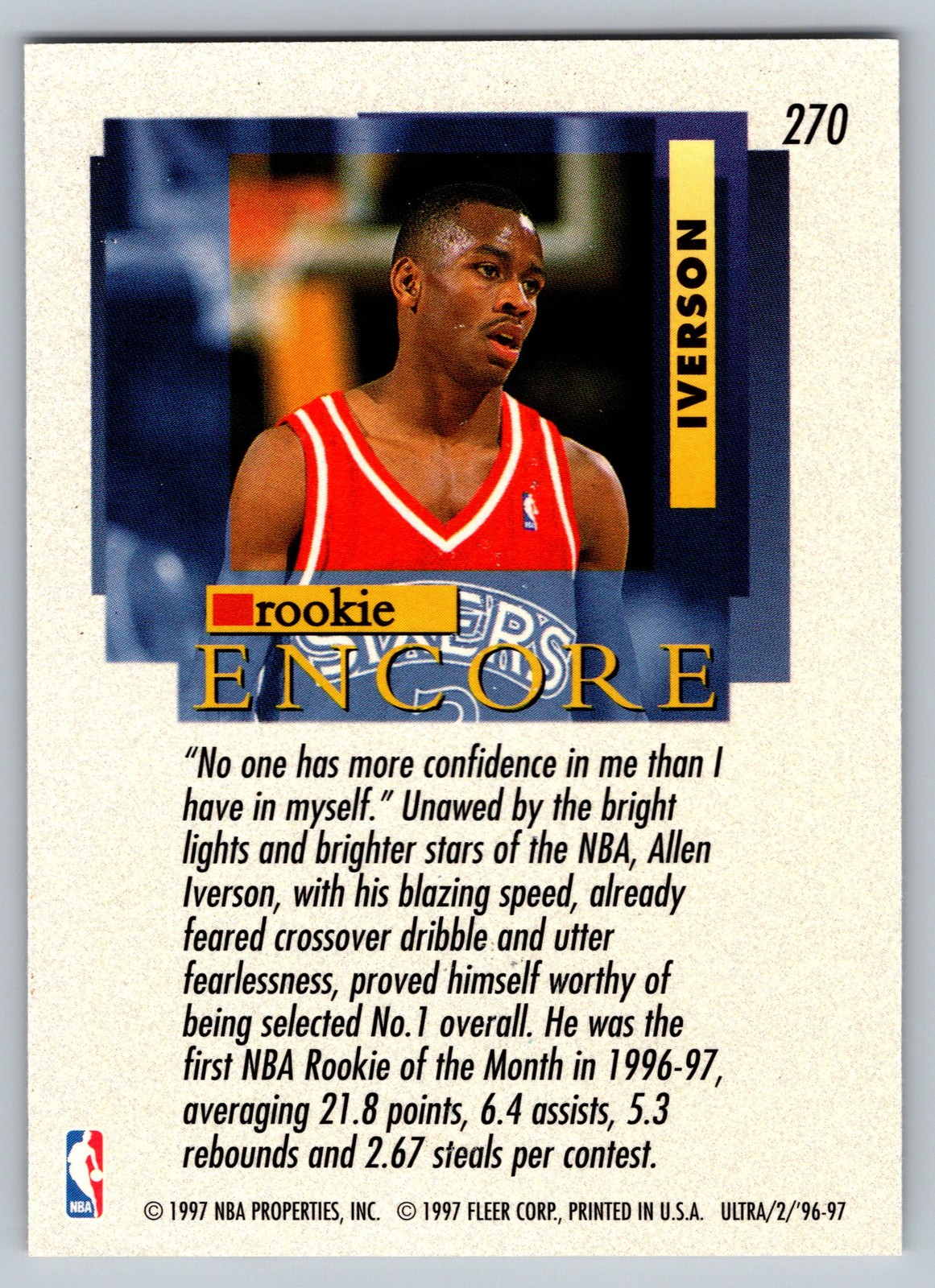 1996-97 Ultra #270 Allen Iverson